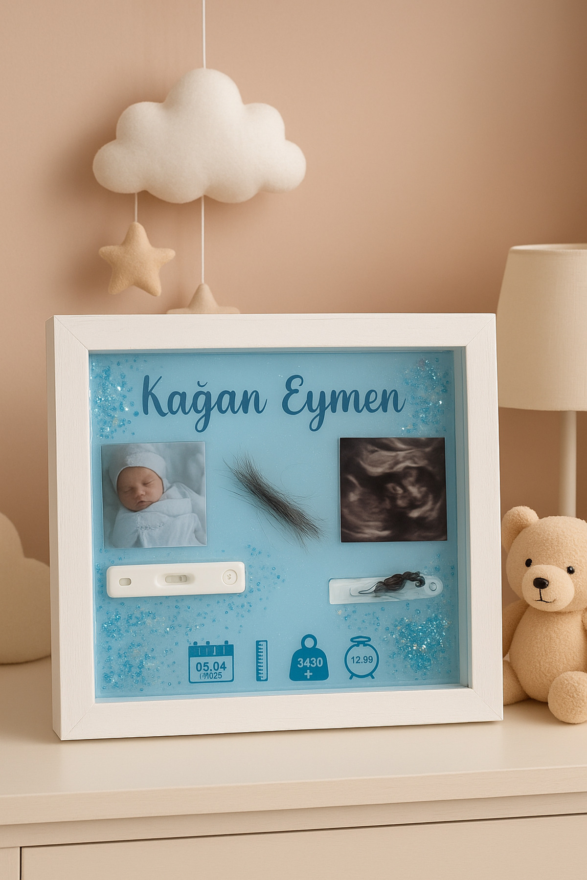 kalıcı anlar Bebek Hatıra Doğum Çerçevesi – Epoksi Döküm Seti - HEDİYELİ fotoğrafı 3 (önizleme)