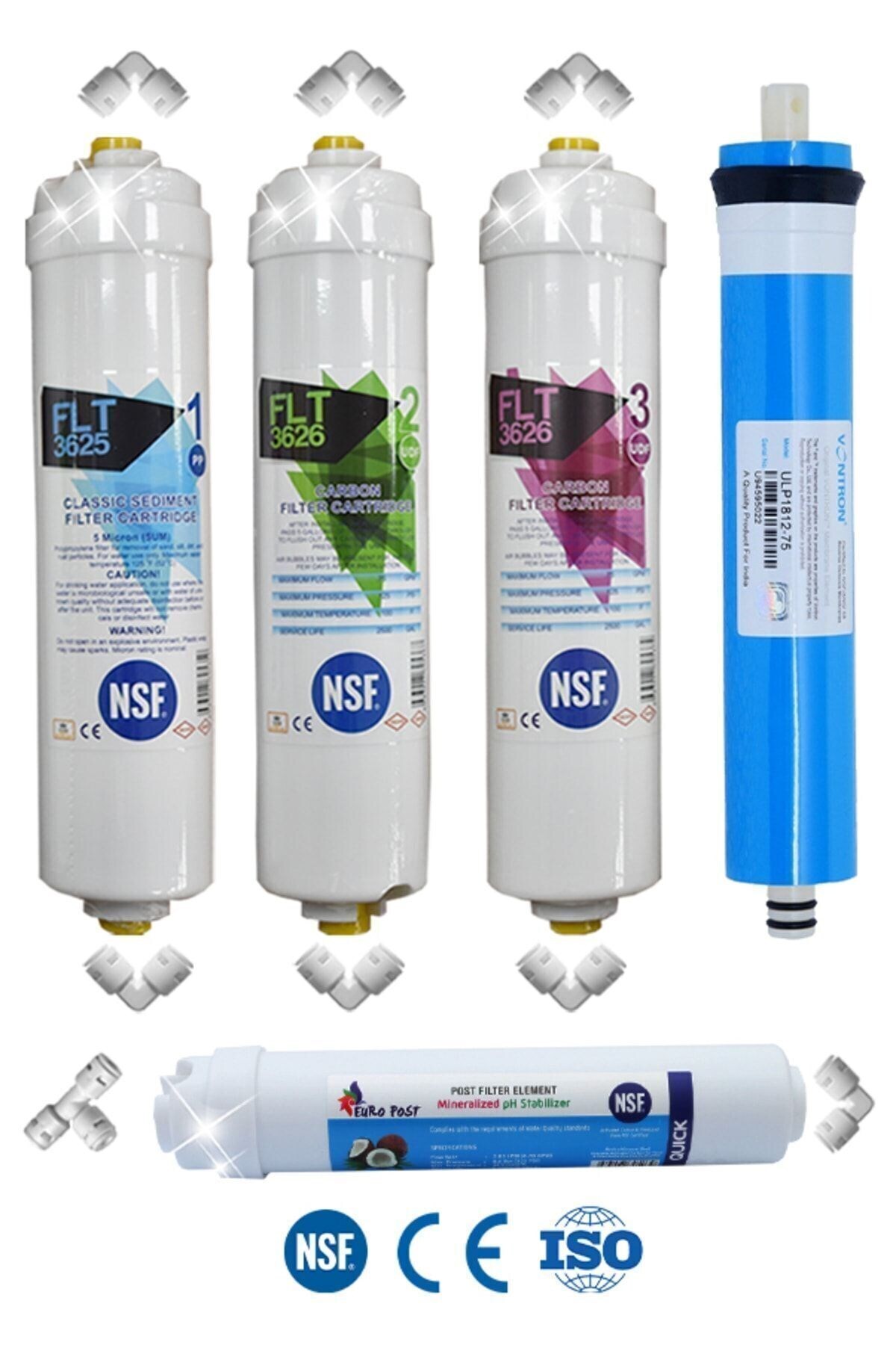 Special Series 5-Stage Vontron Membrane Inline Filter Set with Water Purifier New Nsf