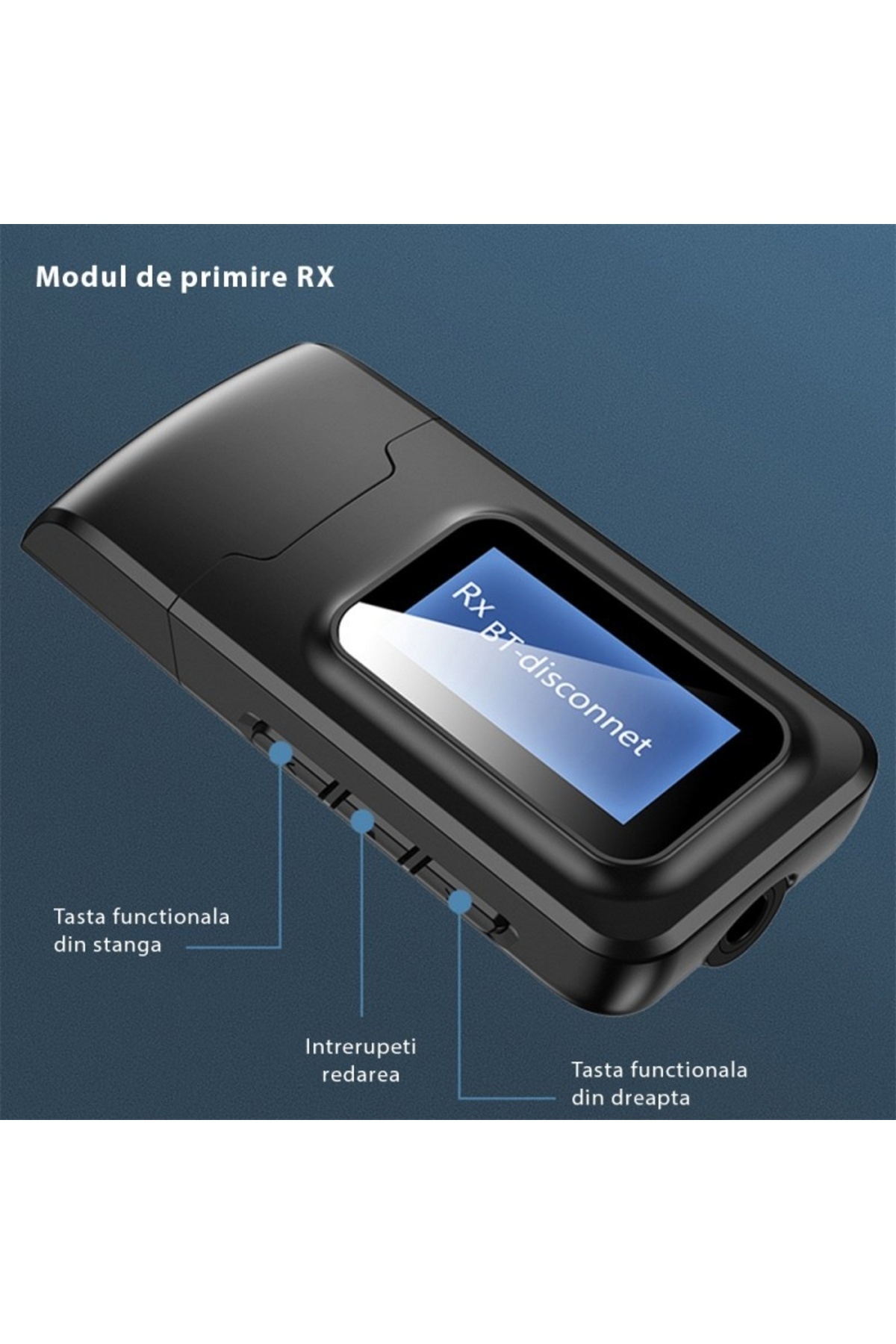TECHSTAR-® OT07 2 in 1 Audio Transmitter Receiver, Bluetooth 5.0, LCD Display, USB Port, AUX 3.5 mm, 4
