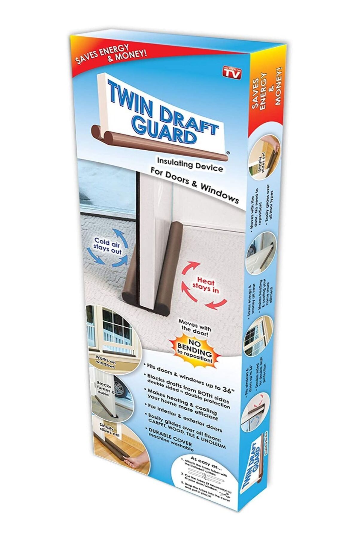 Generic-Twin Draft Guard Door Draft Stoppers Brown Adjustable Double Sided Draft Blocker for Cat Door Air S 1