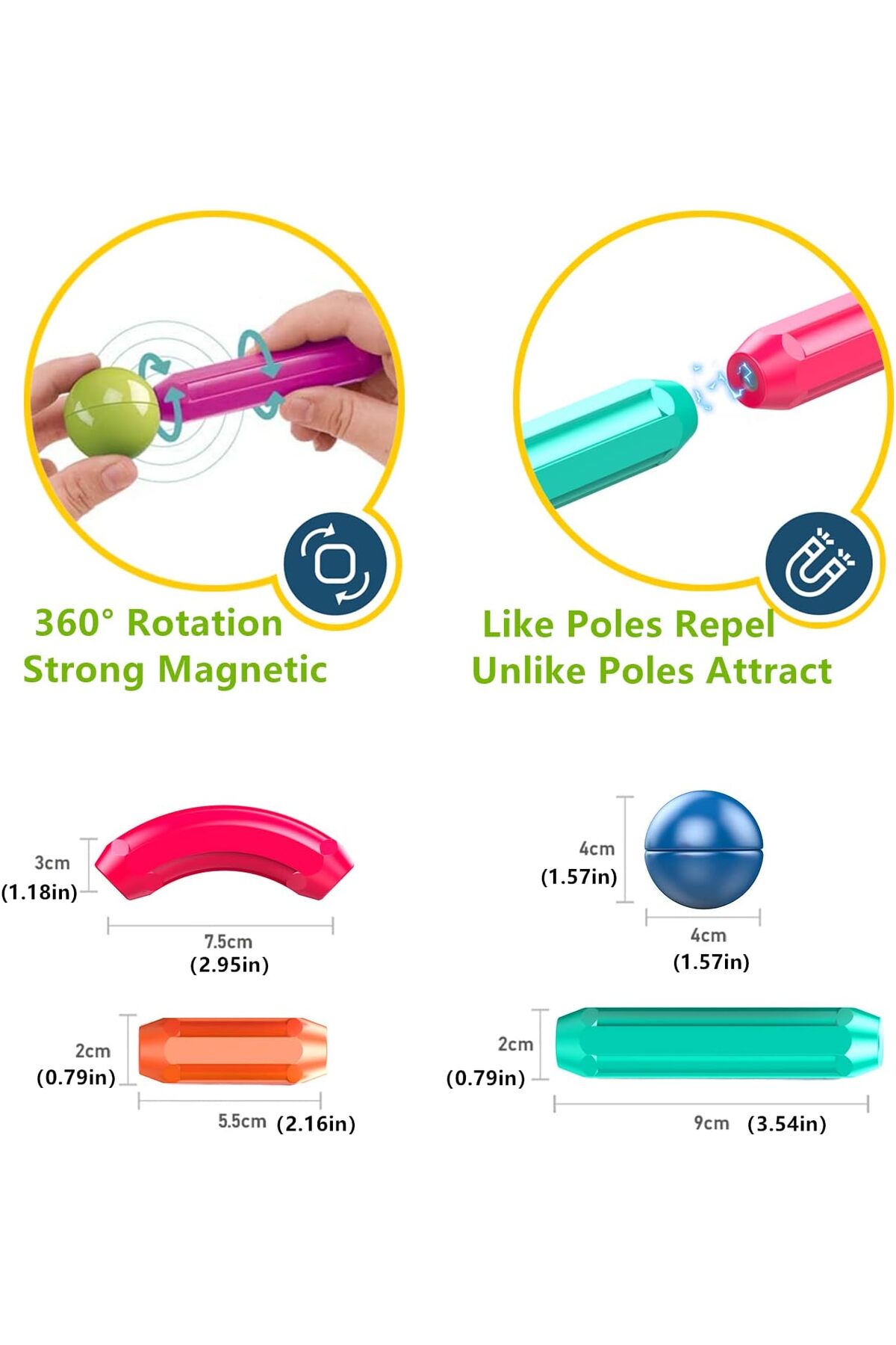 مجموعه ساختنی چسبانک و توپ‌های مغناطیسی ۳۷ تکه – اسباب‌بازی‌های آموزشی ساختنی STEM برای کودکان