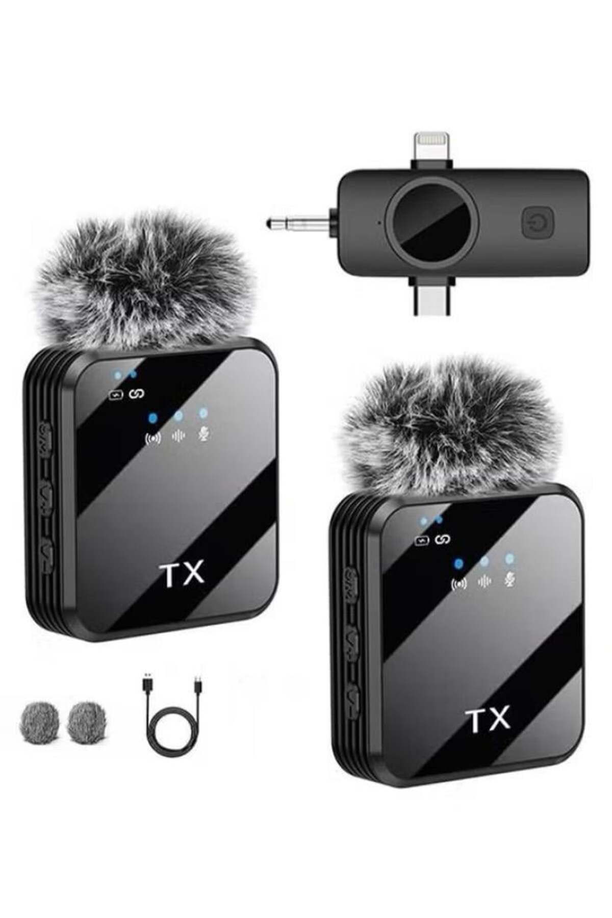 Generic-3-in-1 Wireless Lavalier Microphone for iOS and Android Devices with 3.5mm Jack for Recording Interviews and Videos 1