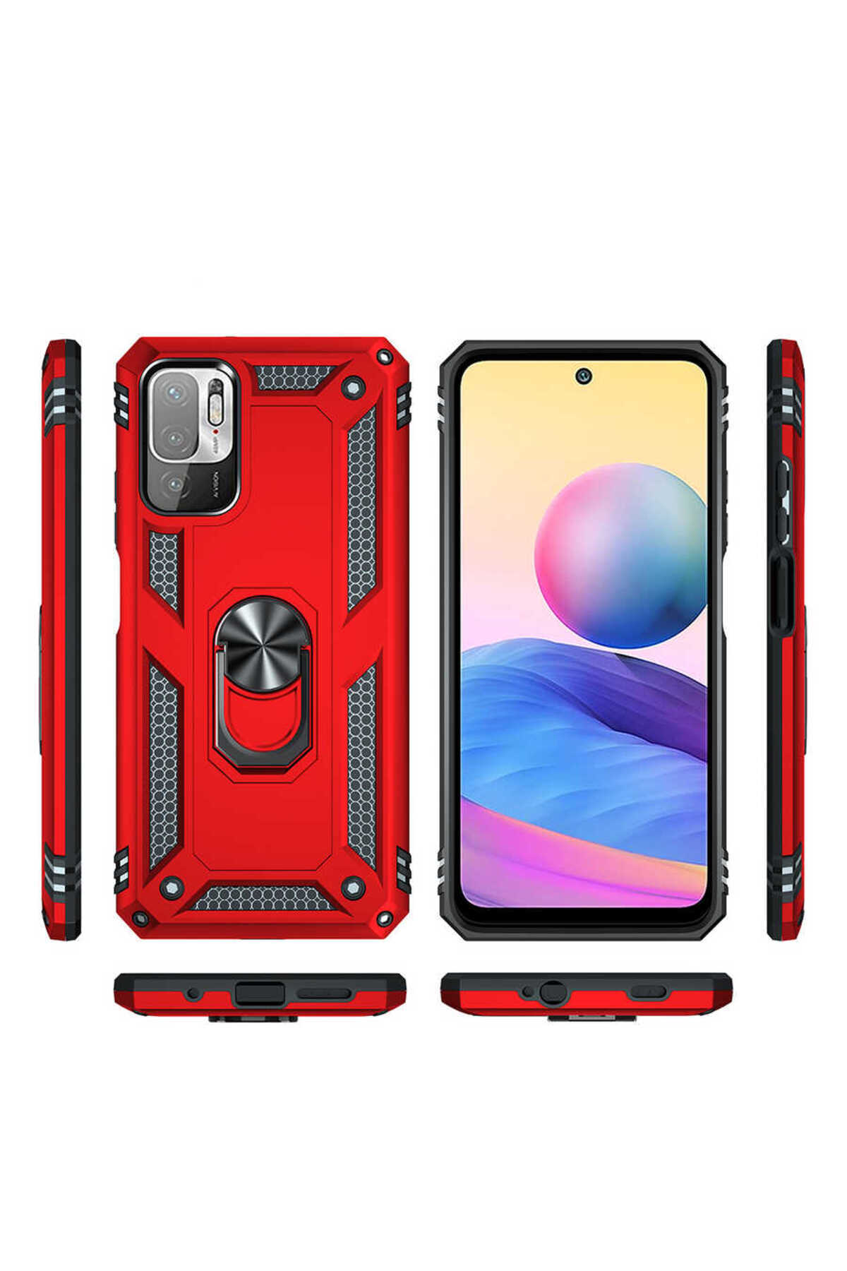 casetube-حافظة Xiaomi Poco M3 Pro حافظة صلبة متعددة الطبقات لجهاز الكمبيوتر الشخصي مع حامل مع خاتم 2