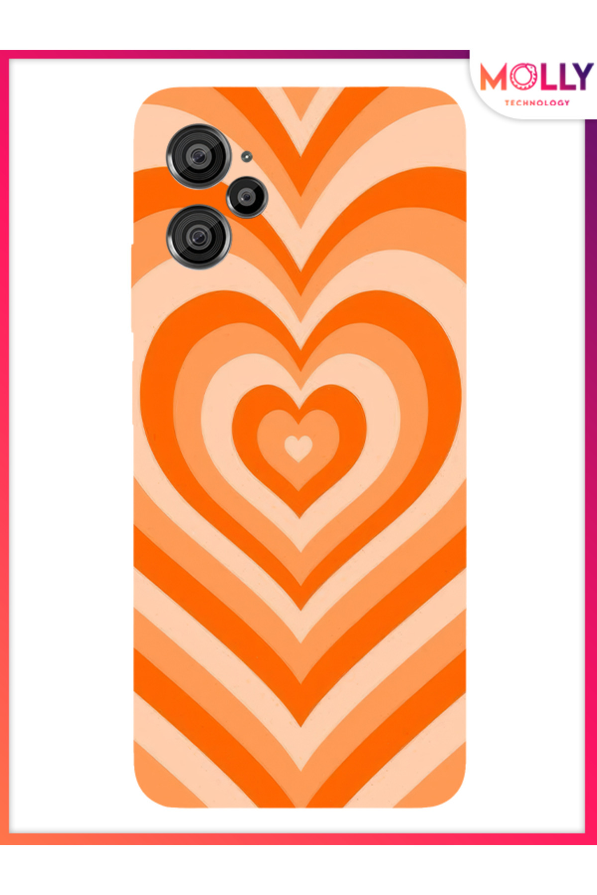Molly-Black Groovy Heart Pattern Silicone Case for Casper Via X30 1