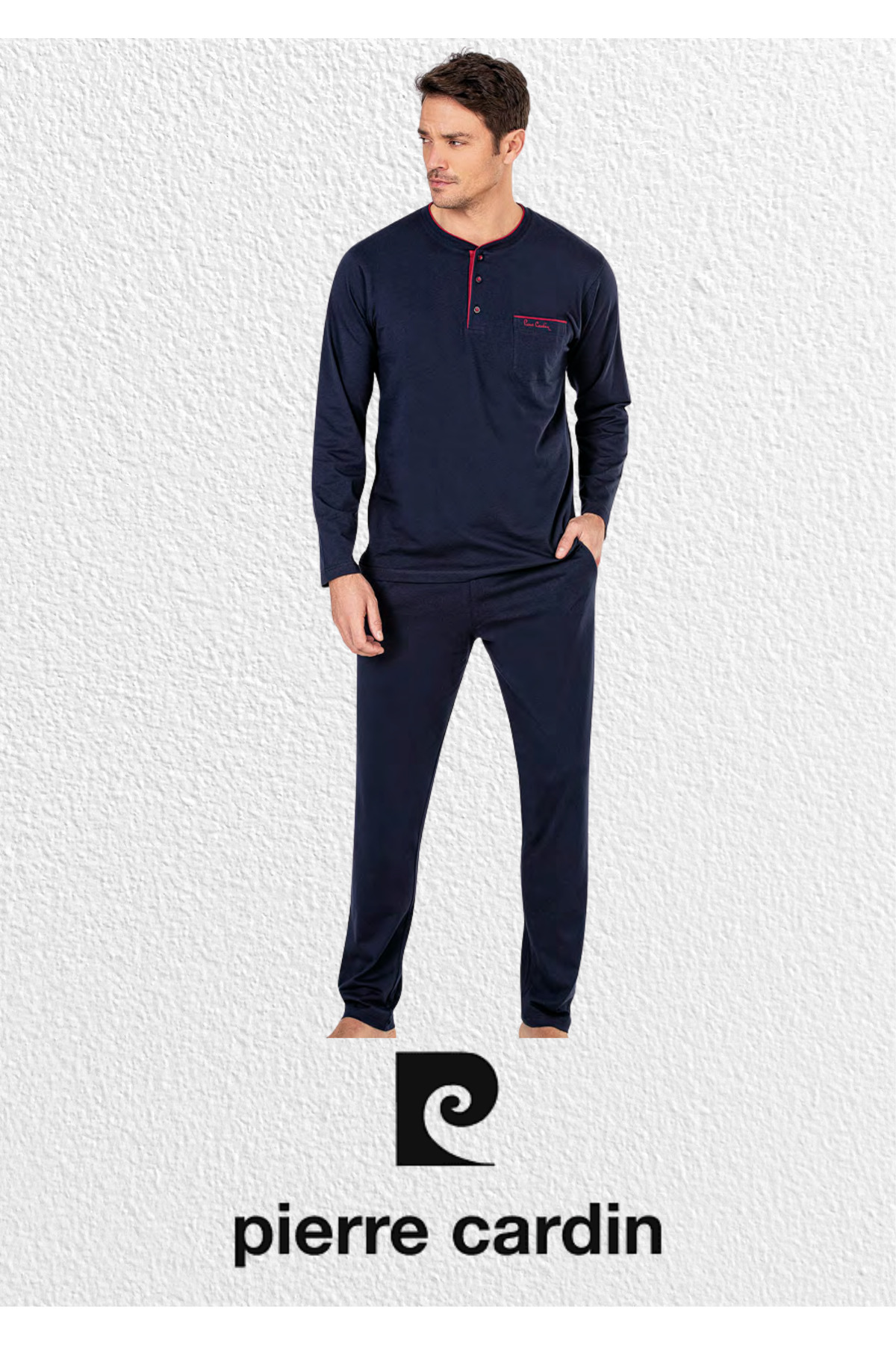 ست پیژامه و لباس خواب مردانه راسته فاق نرمال آستین بلند | پیر کاردین Pierre Cardin L1.PC.2000.291.ST02 - تصویر 4