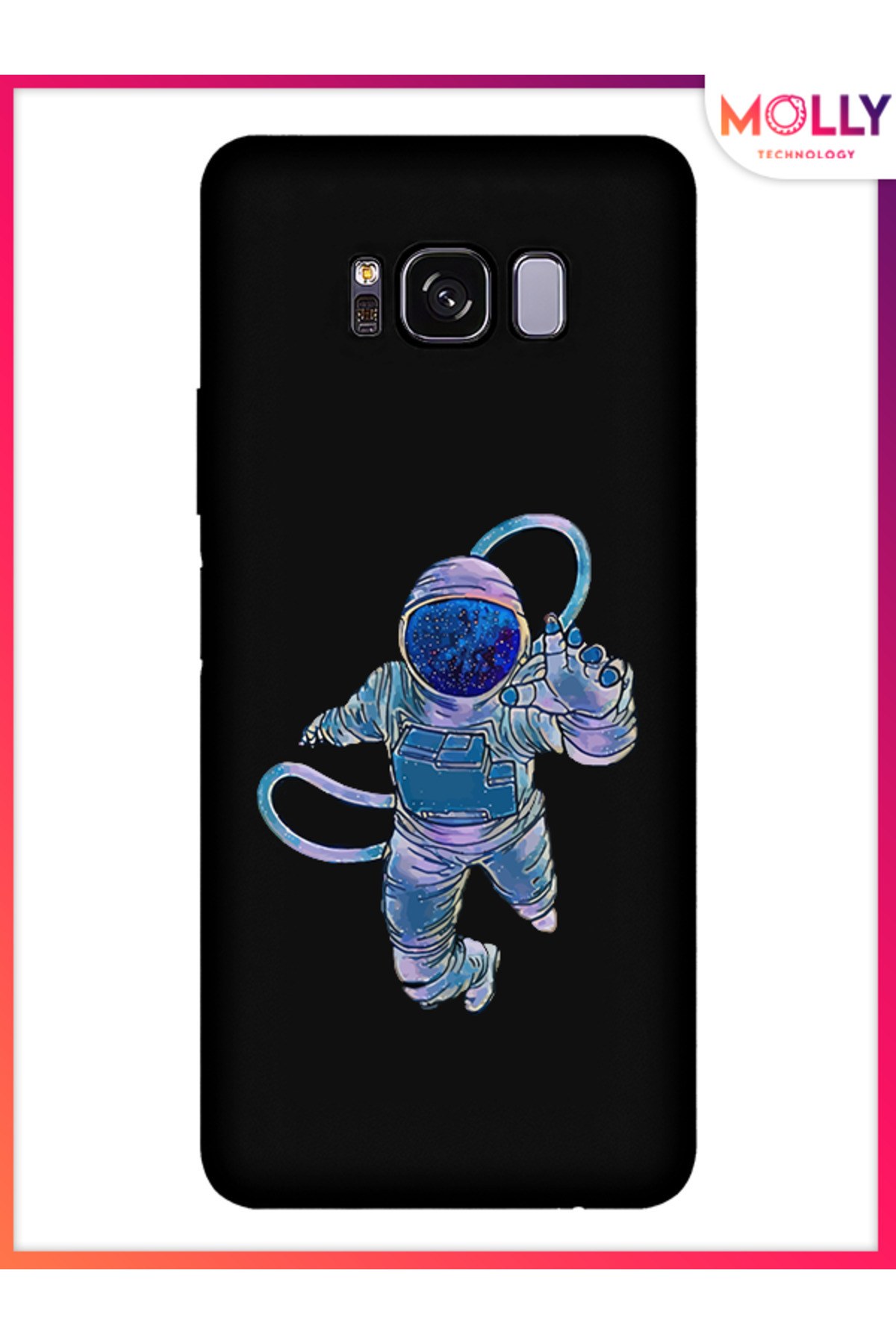 Molly-Black Astro Pattern Silicone Case for Samsung Galaxy S8 Plus 1