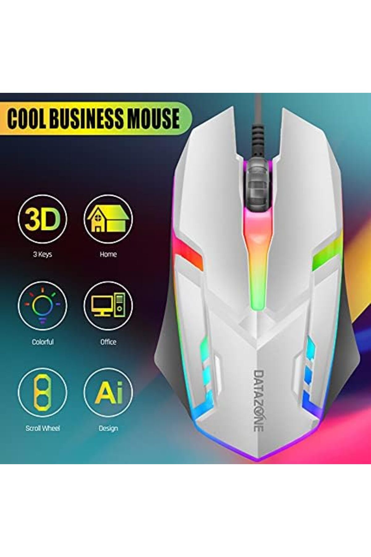Datazone-Ultra Fast Wired Gaming Mouse with Responsive Keys and Charging Dock with RGB Lighting Mult 7