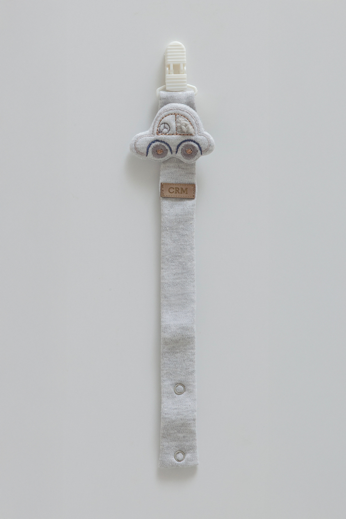 Caramell Araba Figürlü Emzik Askısı 0-24 Ay Bebekler İçin Uygun Renk-Gri