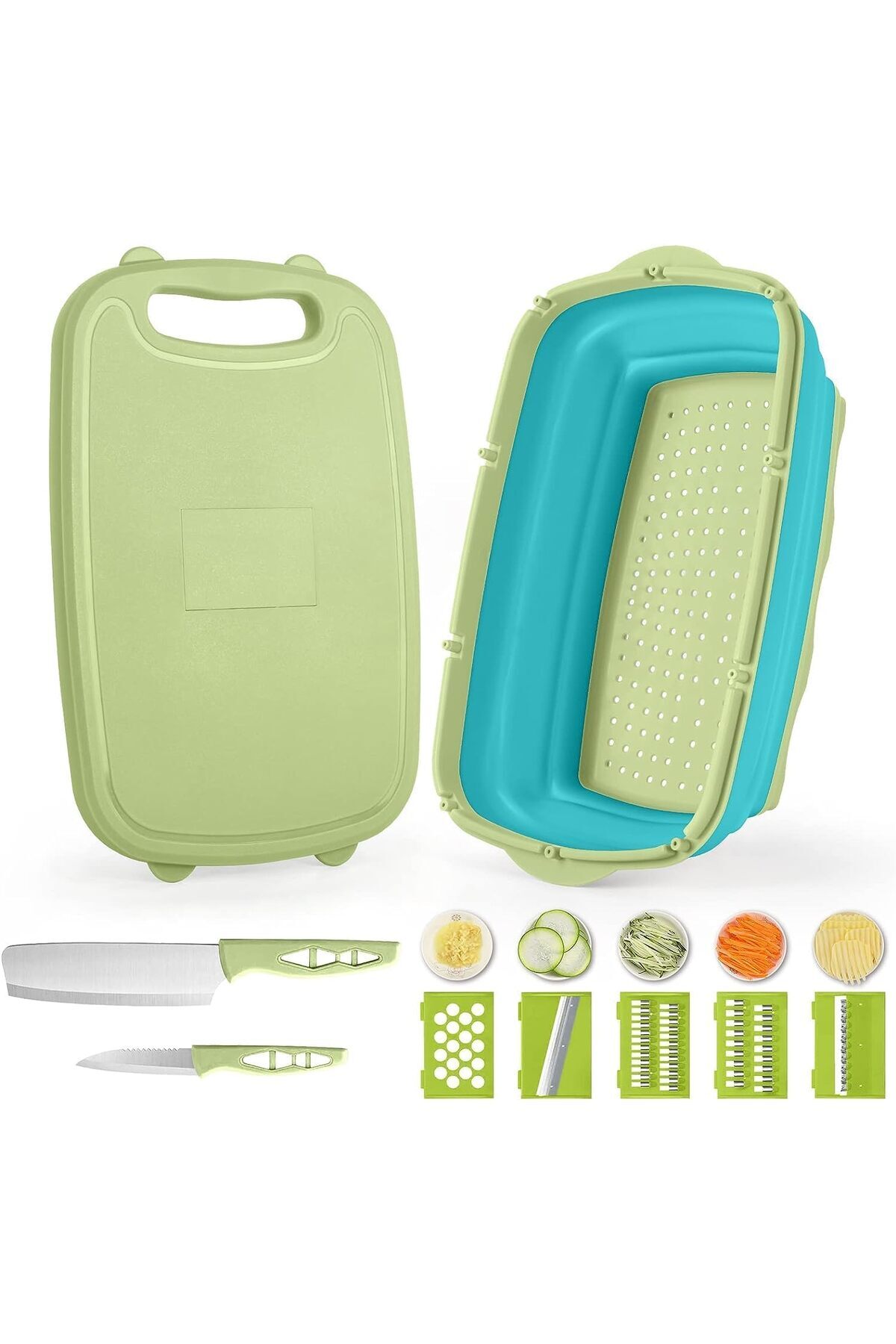 mastergold-Foldable Silicone Cutting Board with Multi-functional Design 9-in-1 with 5 Fruit and Vegetable Cutti 1