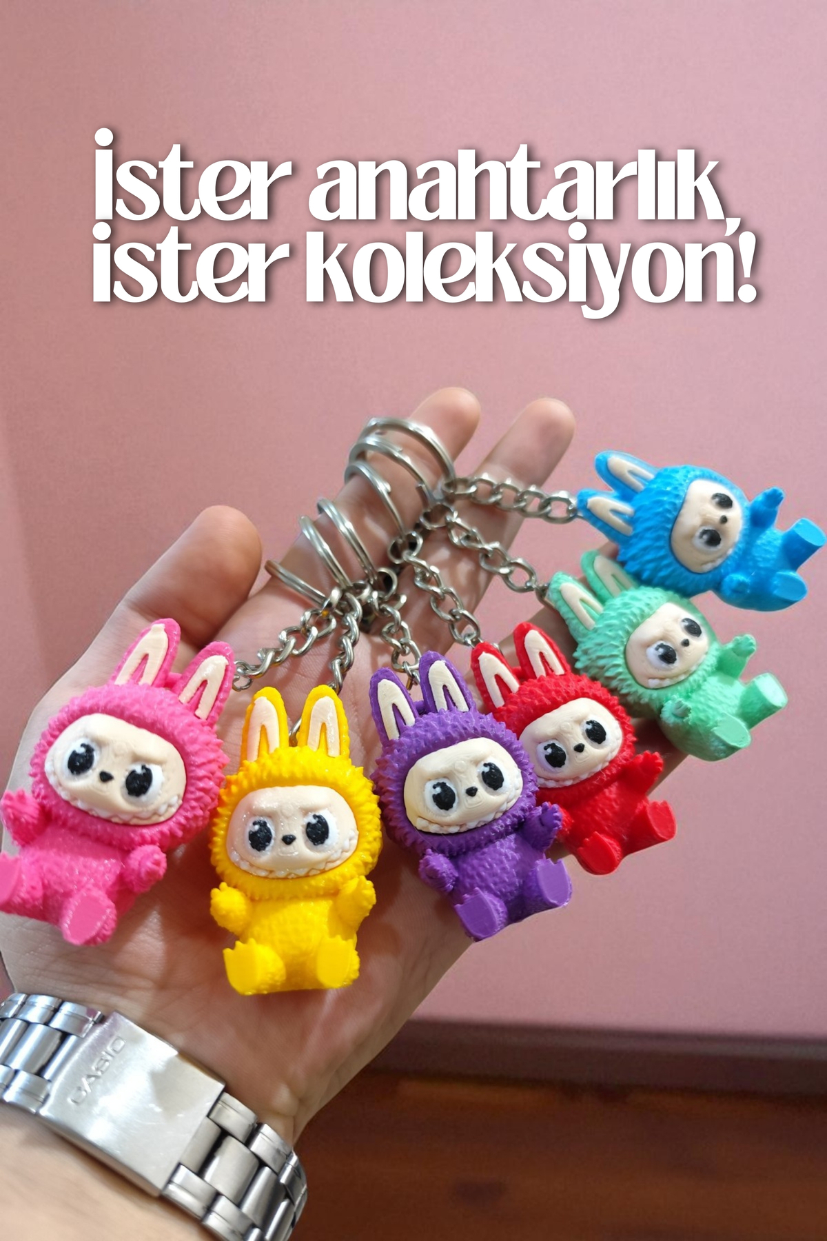 4koma Labubu 6'lı Set Tüm Renkler Labubu Anahtarlık Figür Seti