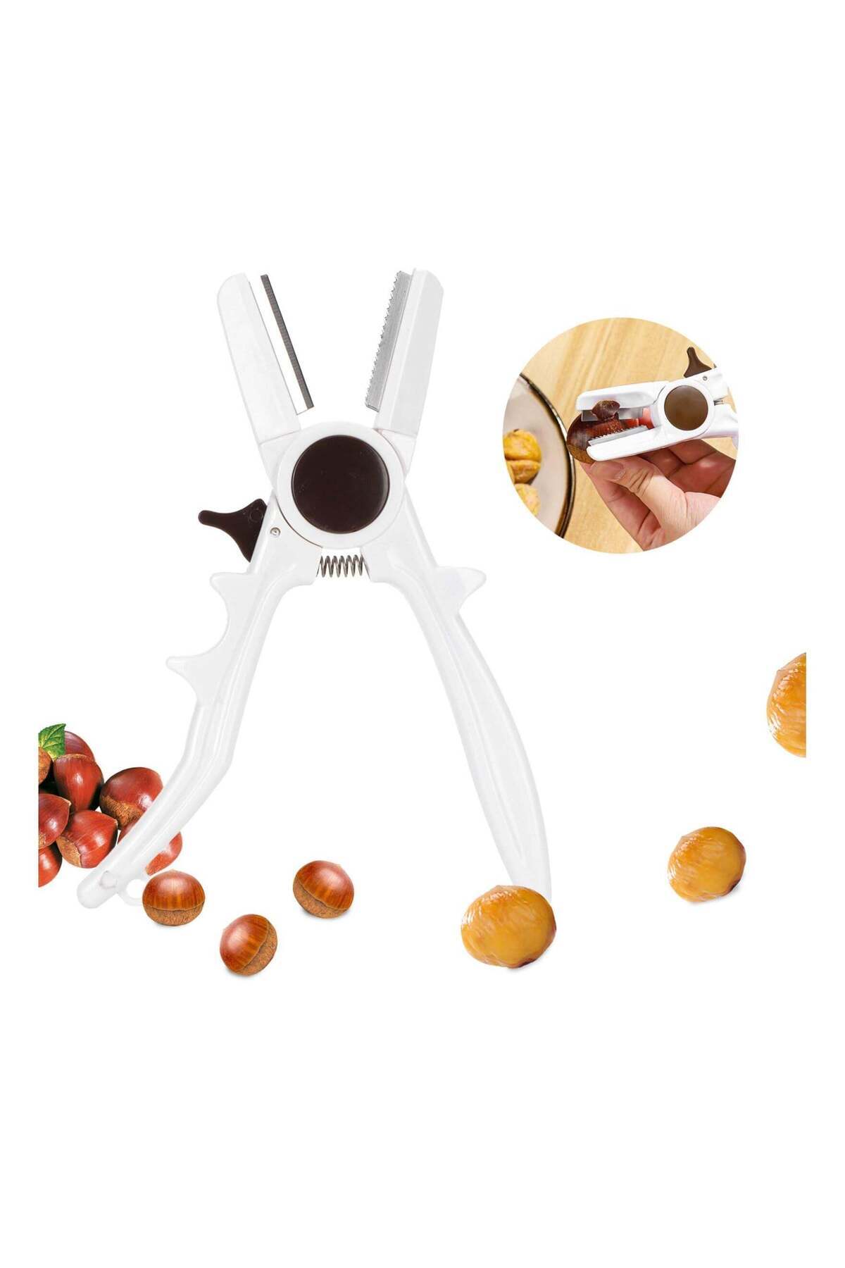Generic-KASTWAVE Nut Cracker, Chestnut Peeler, Opener Cutter Scissors Sheller, Walnut Pliers Tool Knife for 1