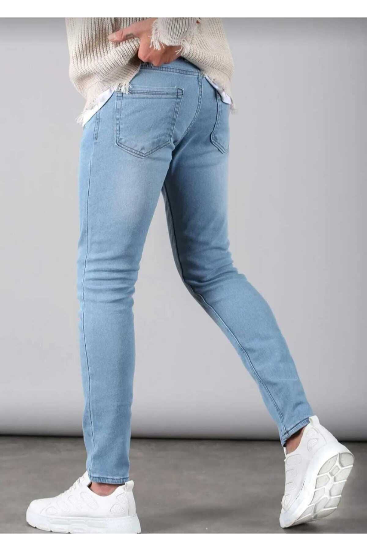 KING SEZAR Erkek Slim Fit Likralı Kot Jeans Erkek Kot Pantolon görsel 2