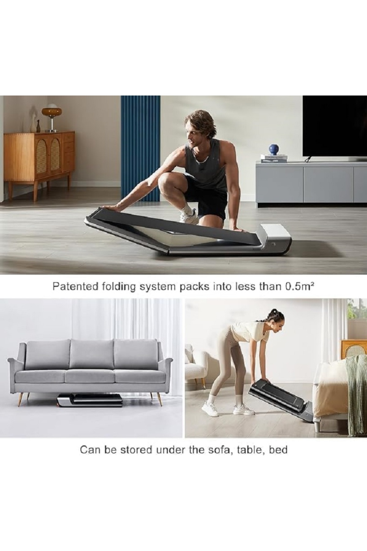 جهاز سير كهربائي P1 من – ذكي، محمول، قابل للطي، باللون الوردى