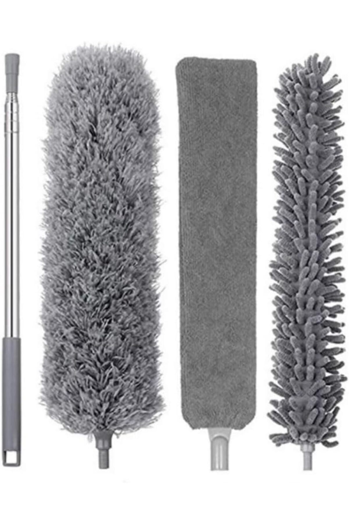 Yıldızan Alma Mop Bükülebilir Teleskopik 3'lü Püskülü Çok Fonksiyonlu Temizlik Seti,Boşluk Ve Tavan Temizliği