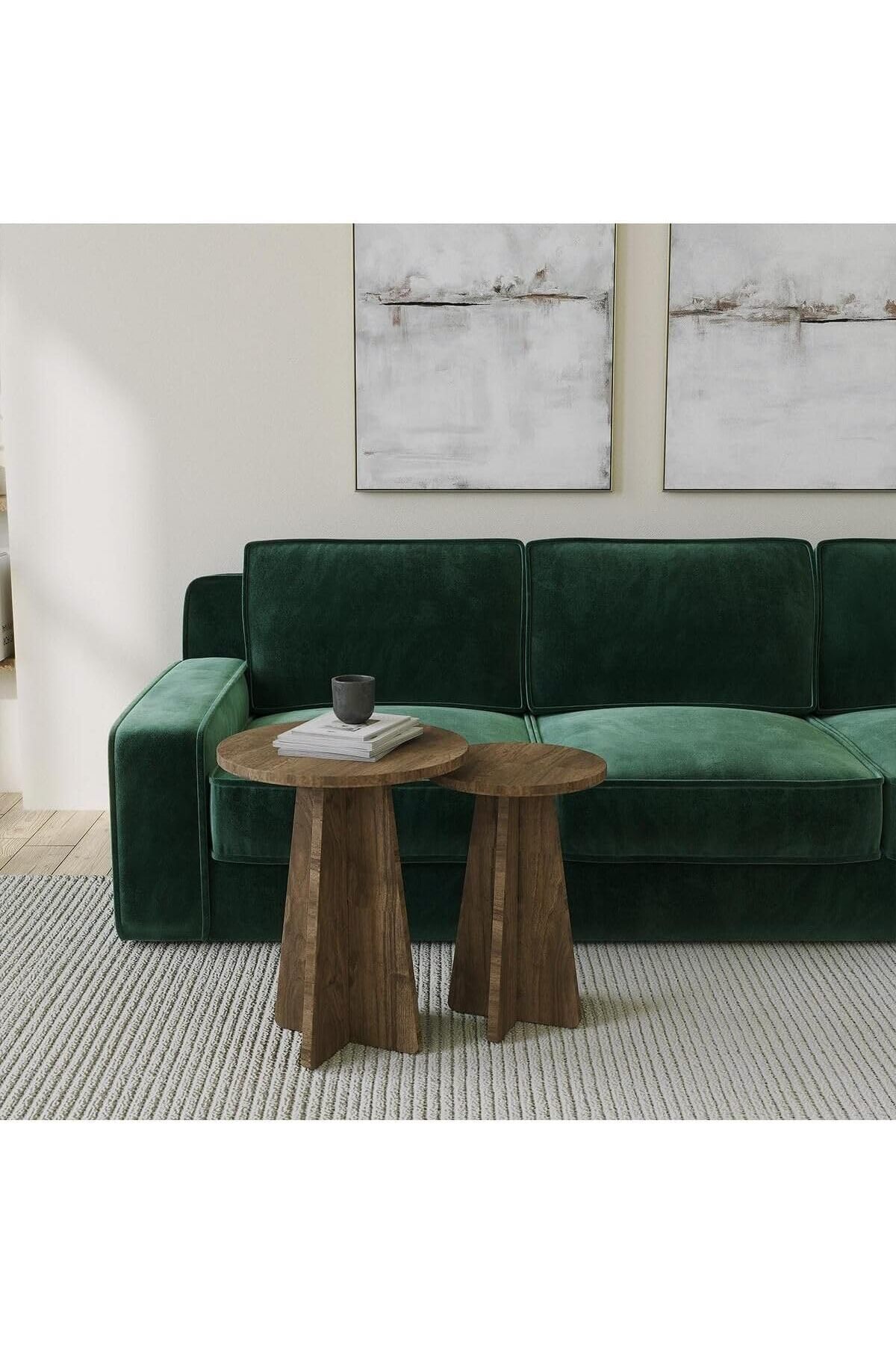 STOREMAX Mushroom 2 Li Sehpa Seti/Ceviz 1191881