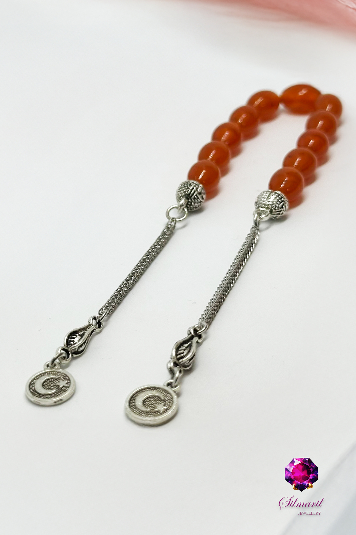 Şık Turuncu Kehribar Tesbih Seti – Tespih ve Zaza Set - Erkek Hediyelik — Silmaril Store (2)