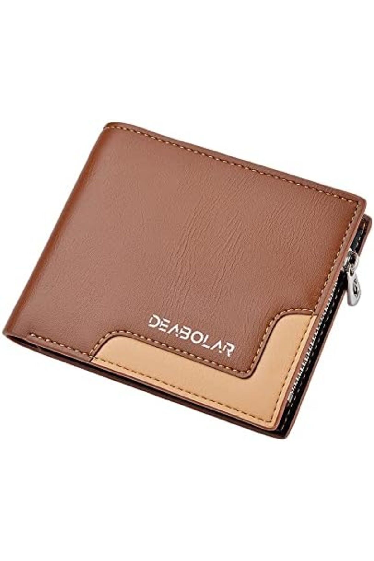 ETG-Leather Wallet for Men, RFID Blocking, Multi-Card Wallet with Coin Zipper, Bi-Fold Wallet for Men, B 7