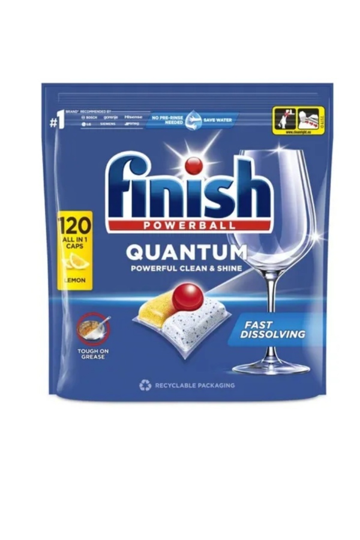 Finish Detergent capsule pentru masina de spalat vase Quantum Lemon, 120 spalari