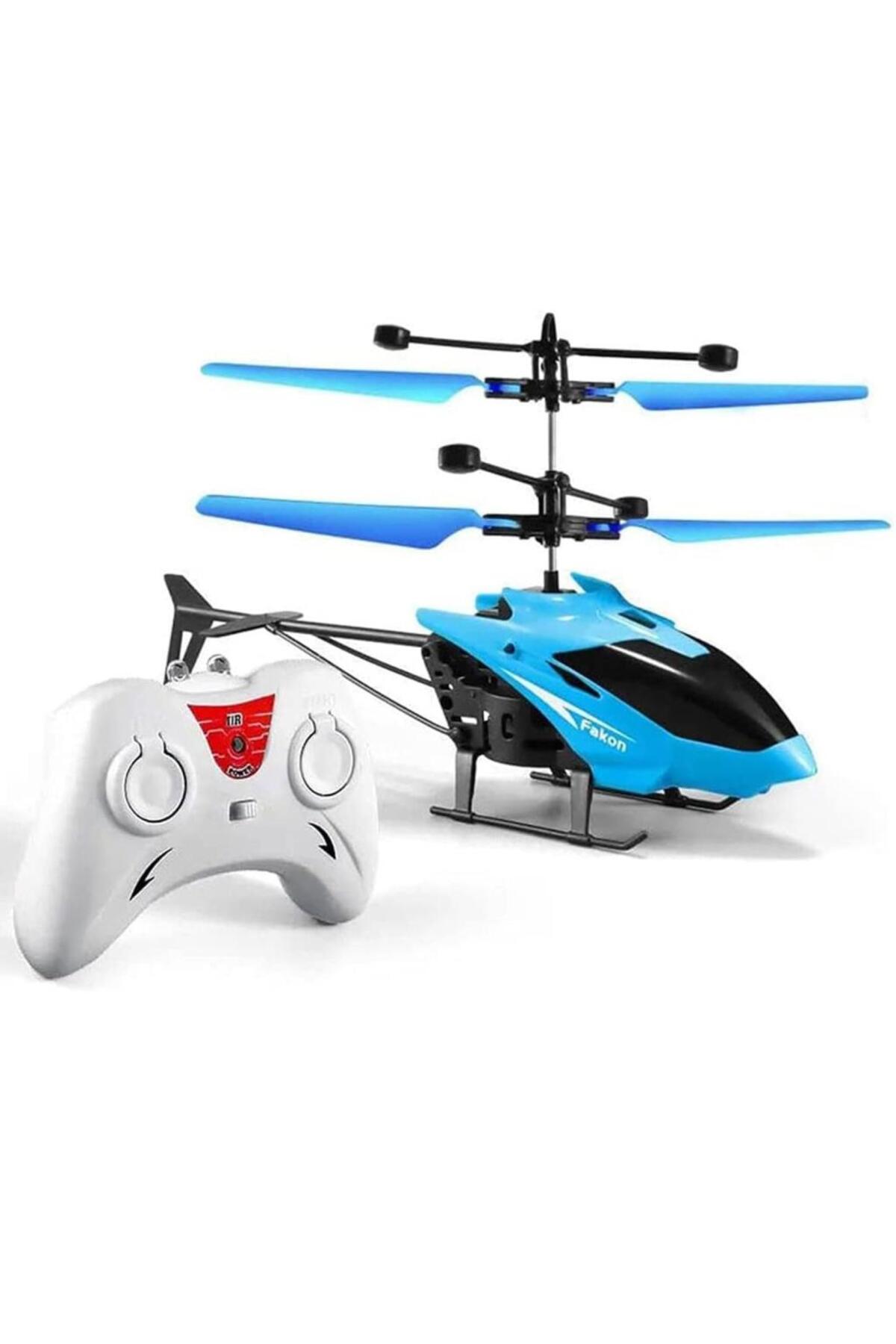 Motion Sensor Operated Rechargeable Blue Helicopter - Toy Helicopter