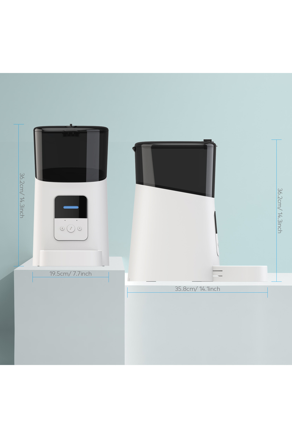 COOYA-6L Automatic Cat Food Dispenser,with APP Control for Remote Feeding,Low Food Sensor Voice Recorder 4