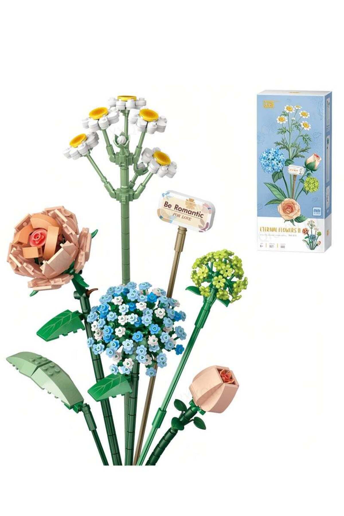 مجموعه ساخت گل‌چین گل‌کاری مینی‌بریکس، ۶۸۰ عدد گل مصنوعی، مجموعه DIY برای تزئین