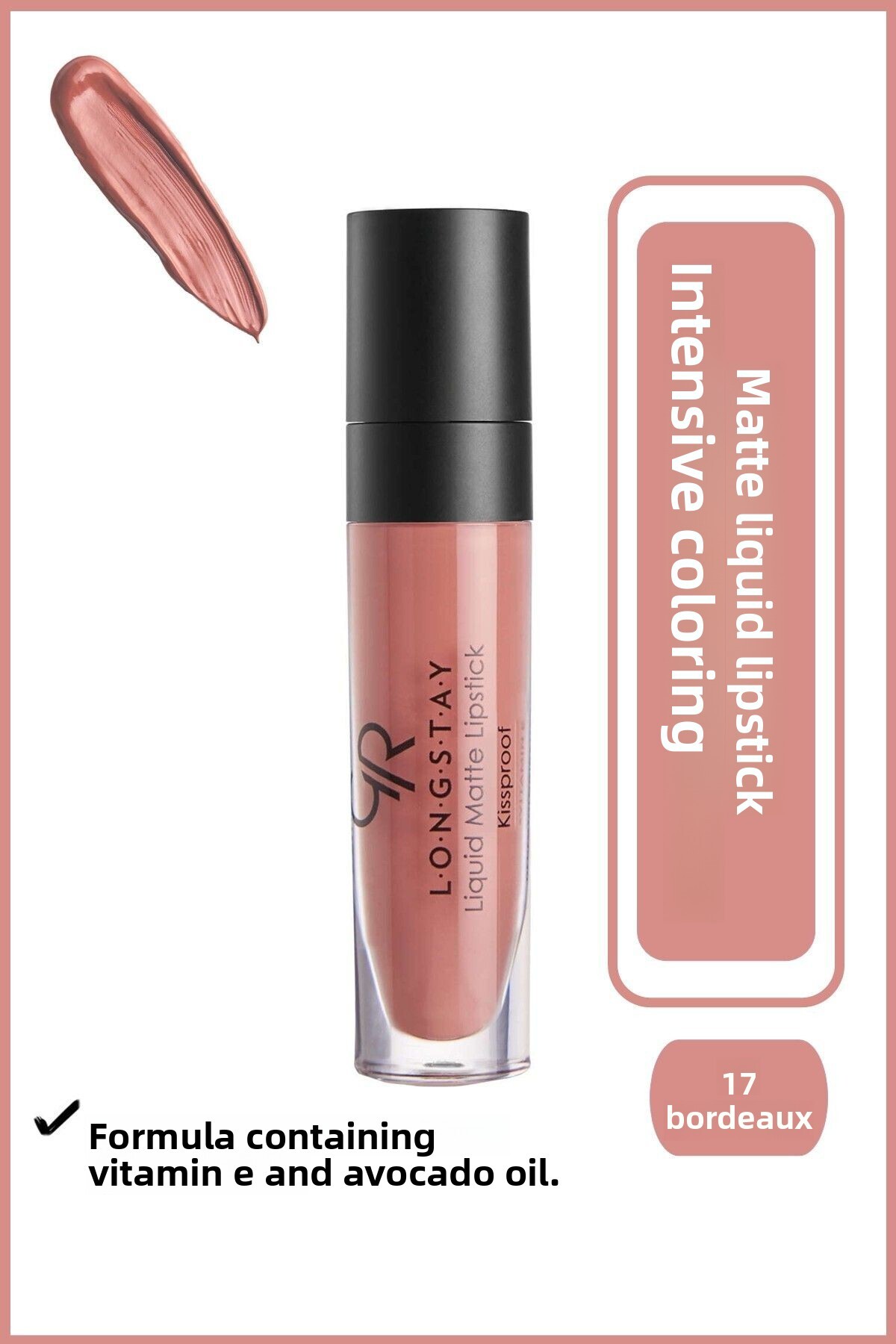 Golden Rose Longstay Liquid Matte Lipstick No: 17 Bordeux - Likit Mat Ruj