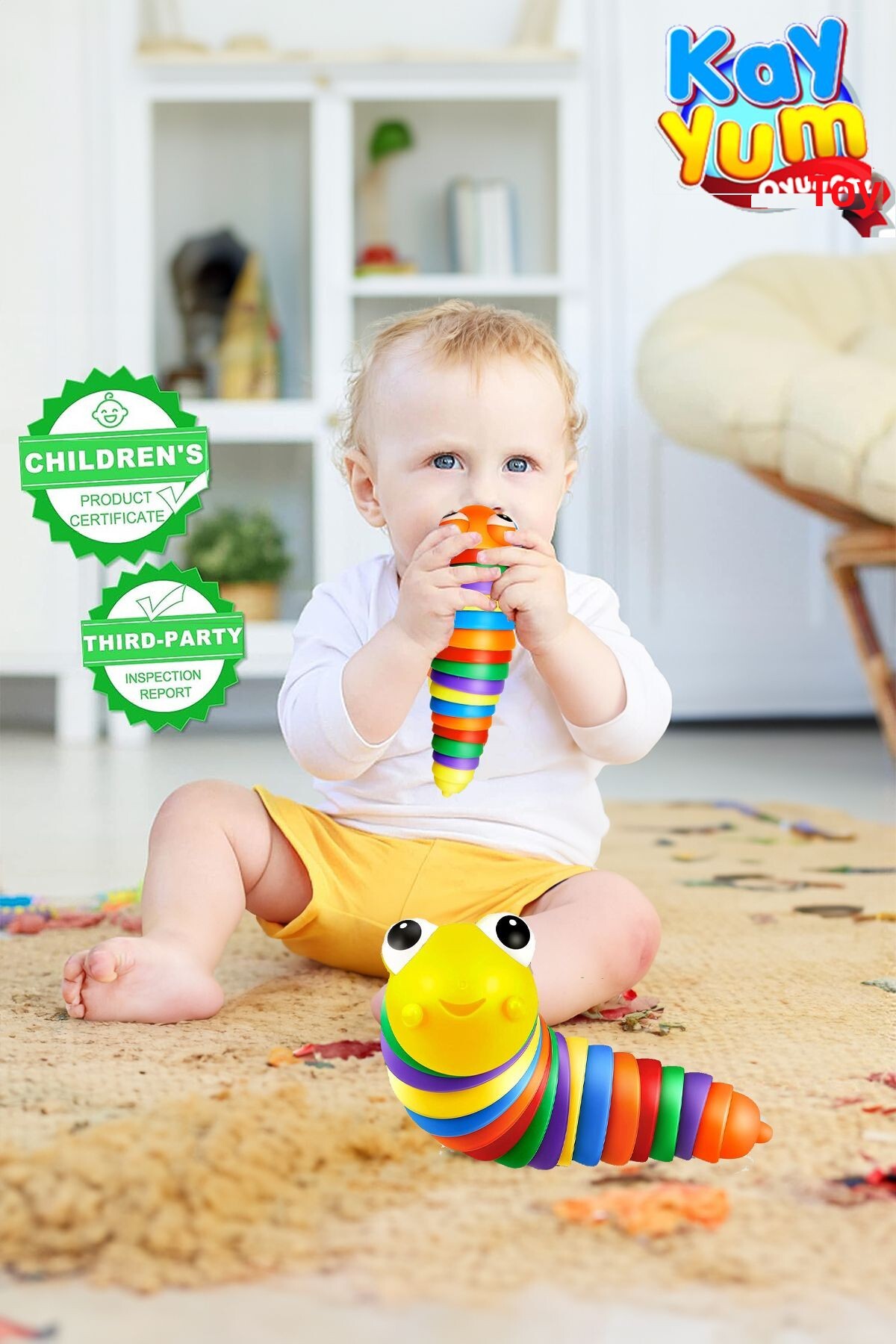 عروسک کرم رنگارنگ مونتهسوری – سرگرمی جورابها، تسکین استرس و اضطراب