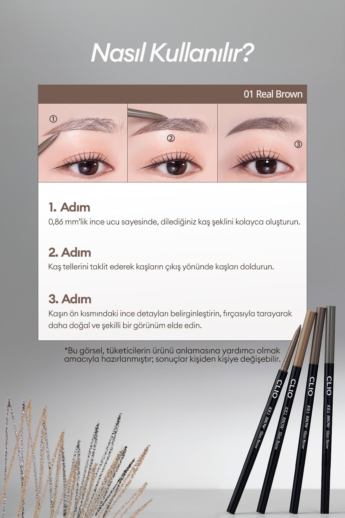 CLIO-Ultra-Fine Tip Double-Sided Eyebrow Pencil with Natural Look Kill Brow Slim Brow (03 Ash Taupe) 5