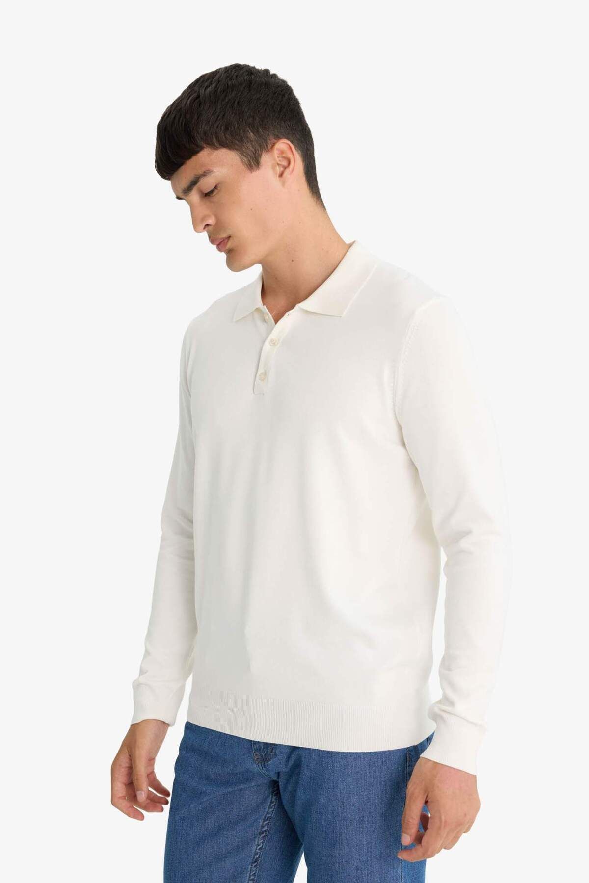 DeFacto-Polo Neck Premium Soft Knitwear Sweater - Standard Fit D0454Ax24Au 3