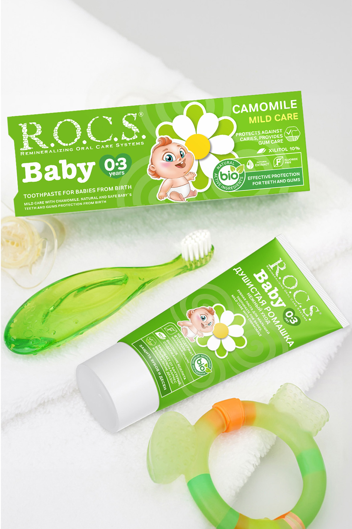 R.O.C.S. Rocs Baby 0-3 Yaş Papatya Özlü Diş Macunu fotoğrafı 3 (önizleme)