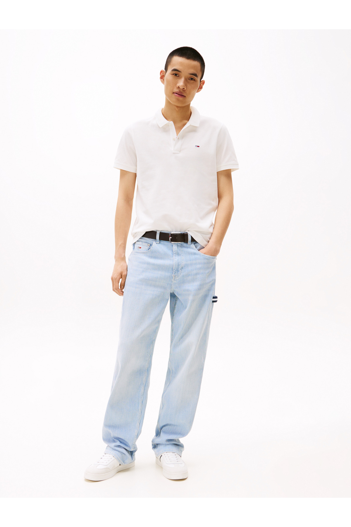 تامی هیلفیگر تی‌شرت یقه گرد اسلیم پولو TJM مدل PLAACKET