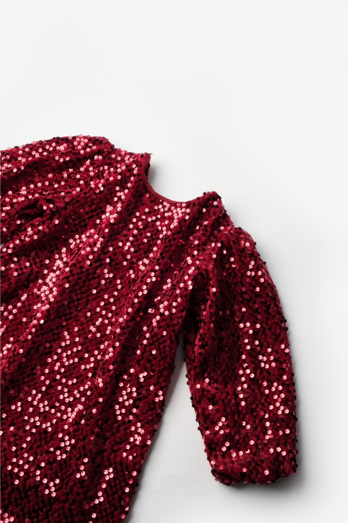 Le Mabelle-Rochie pentru fetiță din catifea cu paiete burgundy - Oriel 6