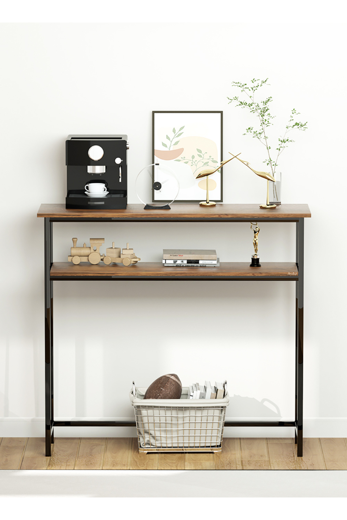 AnneFish-100*30*90cm Console Table 2 Tier Sofa Coffee Corner Display Entryway Table Couch Hallway Entrance 4
