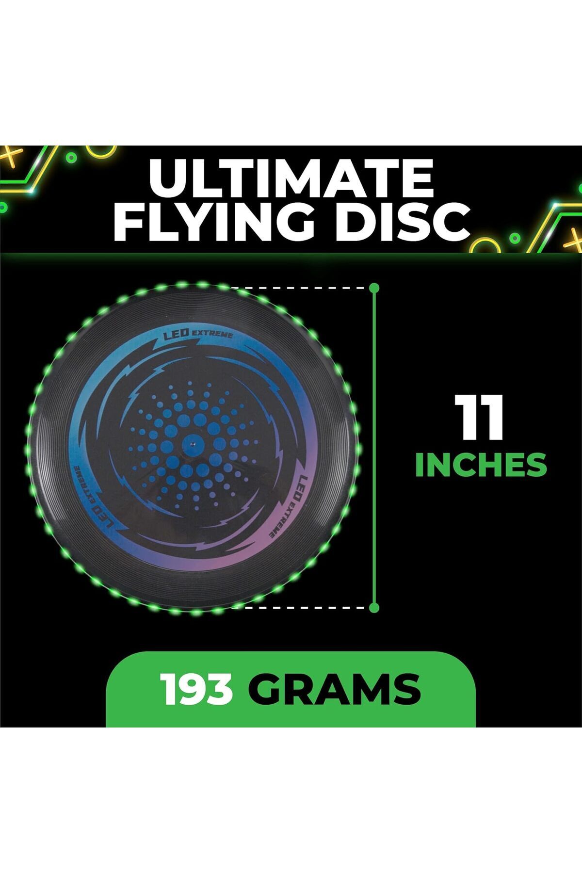 HAIZOL-Ultimate Frisbee LED, LED Frisbee, Luminous Flying Disc with 49 LED Lights 5 colors 3