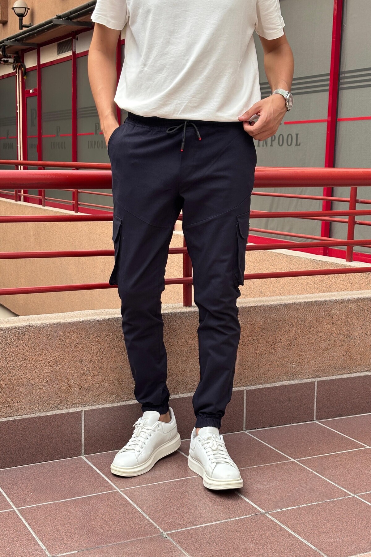 Erkek Kargo Cep Detay Gabardin Pantolon