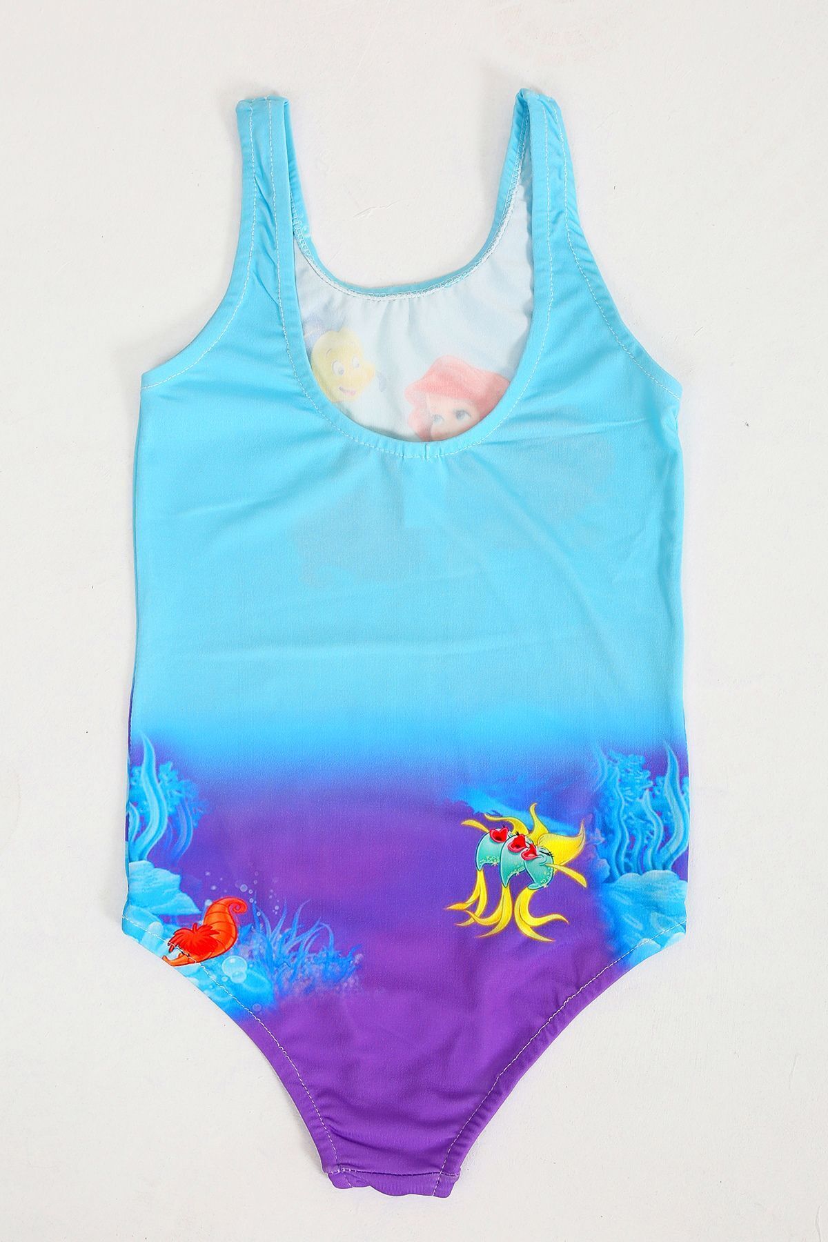 FırsatYeri Mavi Deniz Kızı Baskılı Çocuk Mayo Bikini Esnek Hızlı Kuruyan Mayokini Deniz Havuz Plaj Mayosu fotoğrafı 4 (önizleme)