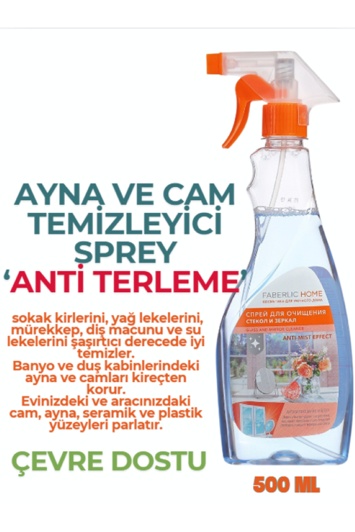 Faberlic Home Ayna Ve Cam Temizleyici Sprey 500ml