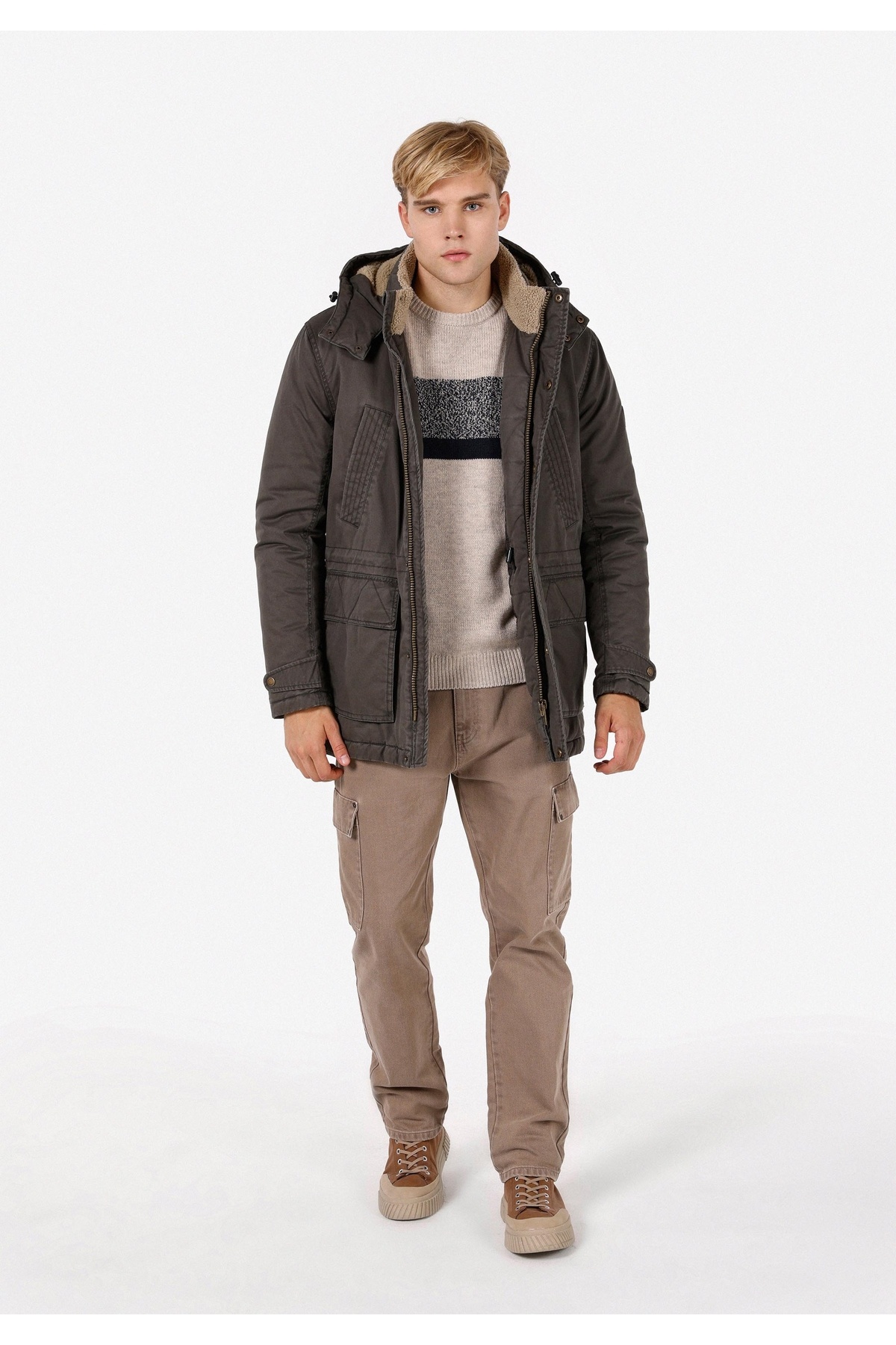 Colin's-Regular Fit Men's Green Coat 3