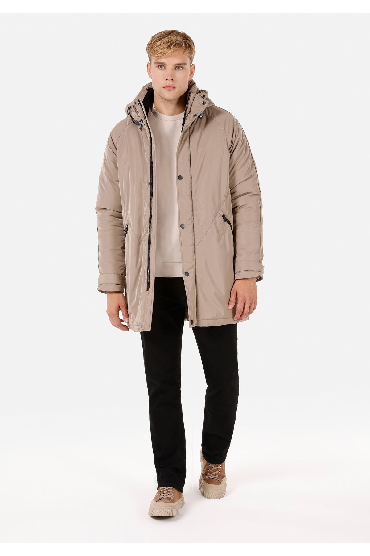 Colin's-Regular Fit Men's Beige Coat 3