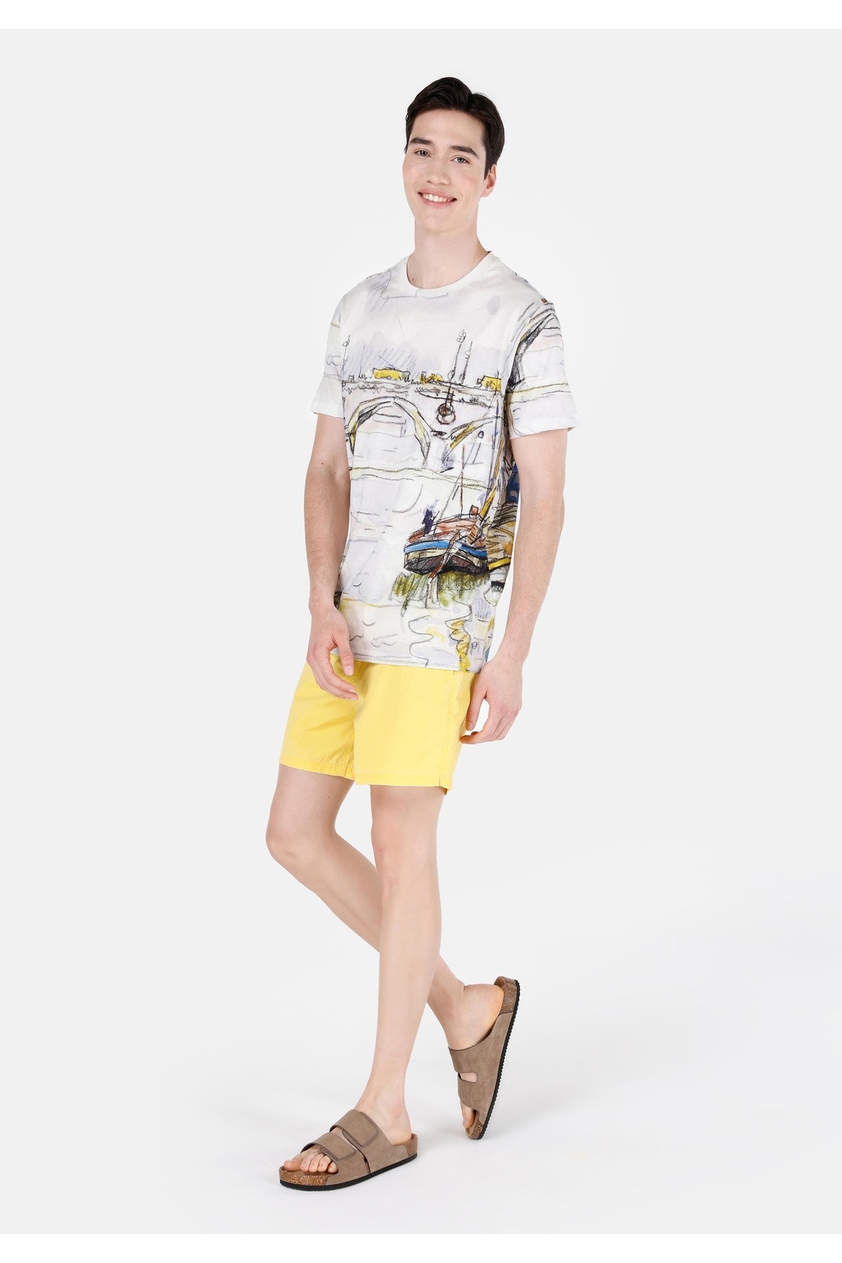 Colin's-Pantaloni scurți de baie Sari pentru bărbați Slim Fit 3