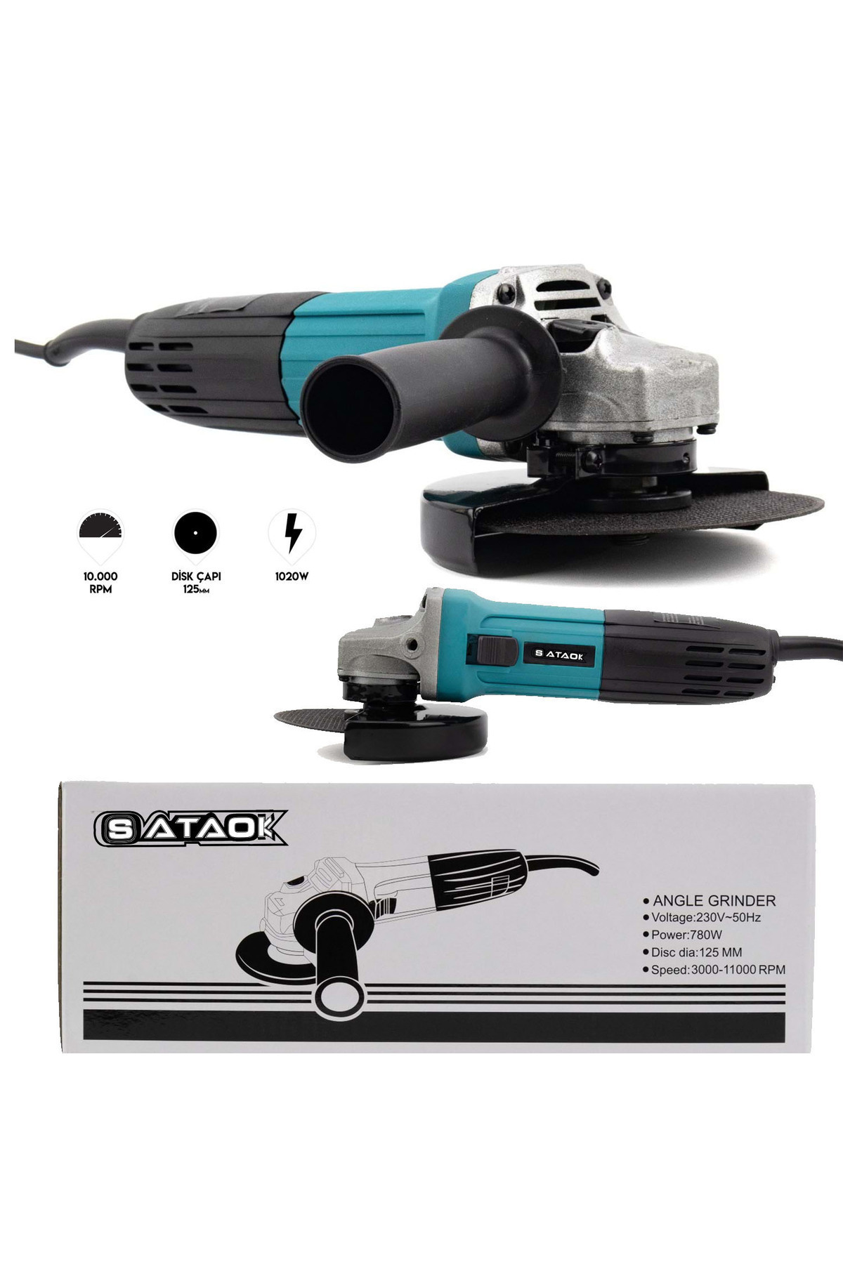 Sataok 720w 125mm Metal Şanzuman Devir Ayarlı Avuç Içi Taşlama Makinası Sipral Spral Ispiral