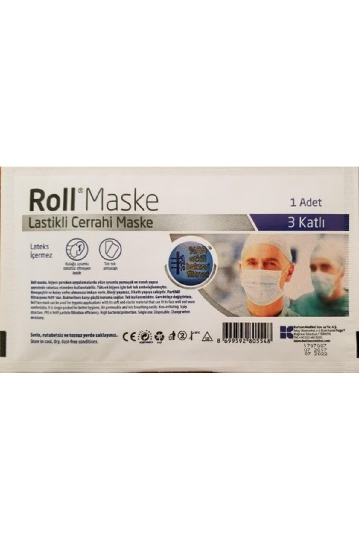 Roll-Mask 3 Ply Sterile Elastic 50 Pieces 4