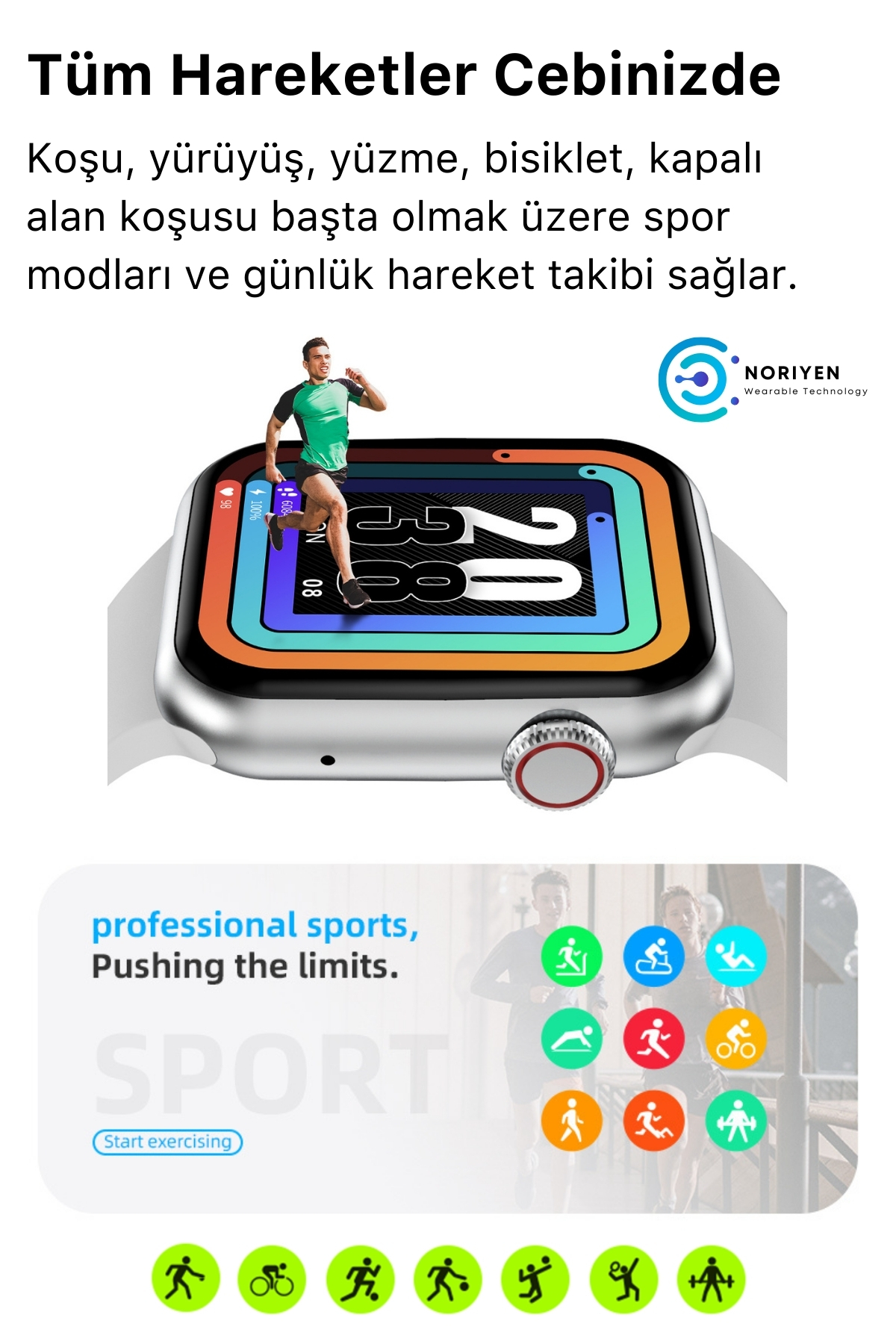 T500 Plus Yeni Seri Spor Ve Sağlık Sensörlü Ios Android Uyumlu Nabız Ve Tansiyon Ölçer Akıllı Saat