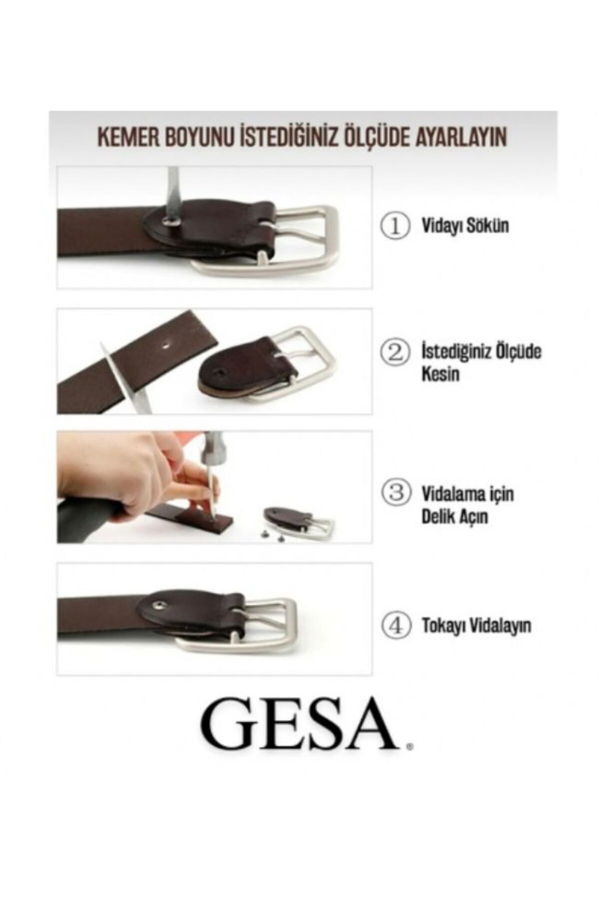 Gesa  Erkek %100 Hakiki deri ince spor kesim siyah kemer 3.5 cm - Görsel 6