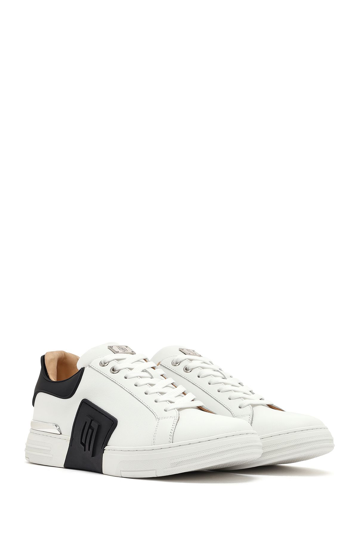 Derimod-Men's White Lace-Up Thick Sole Leather Sneaker 25Sfd694318 3