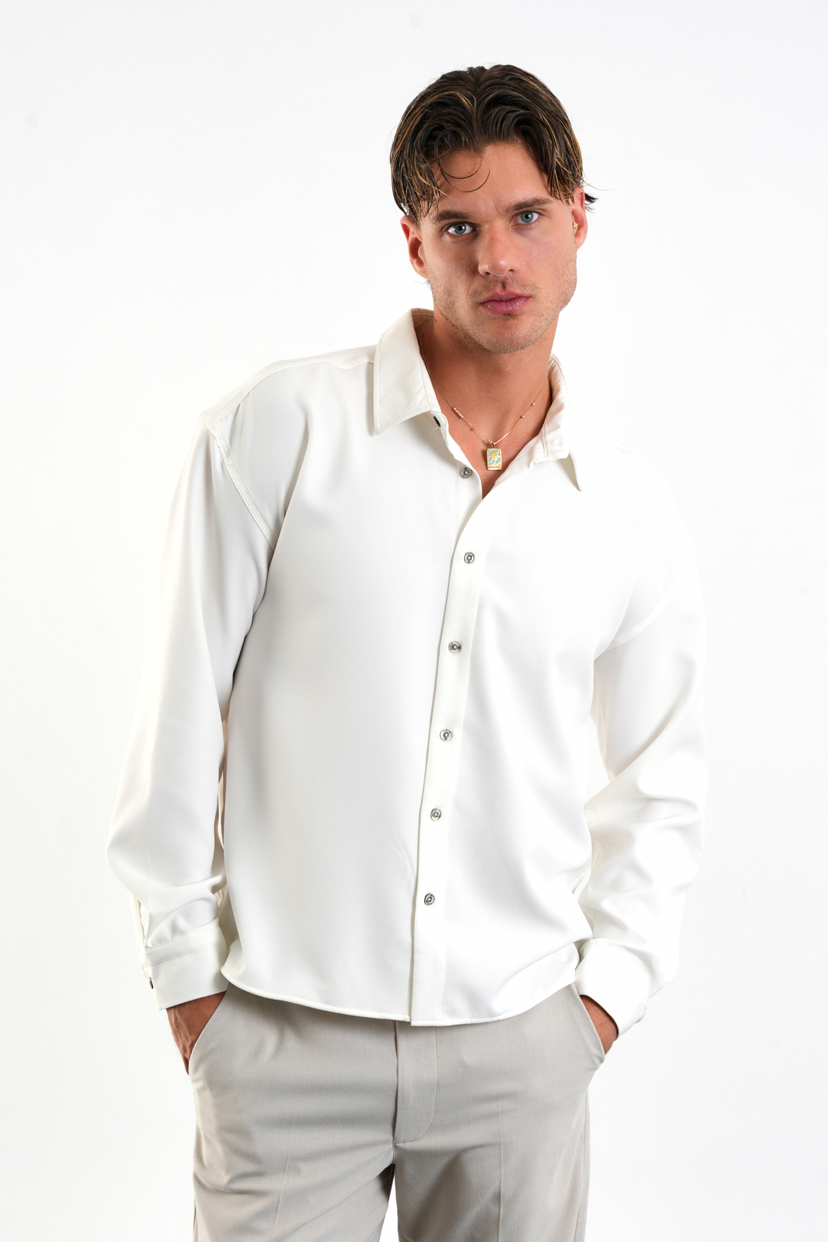 Redline  Base Oversize Yumuşak Teri Emen Kolay Ütü Nefes Alan Erkek Gömlek - Görsel 3