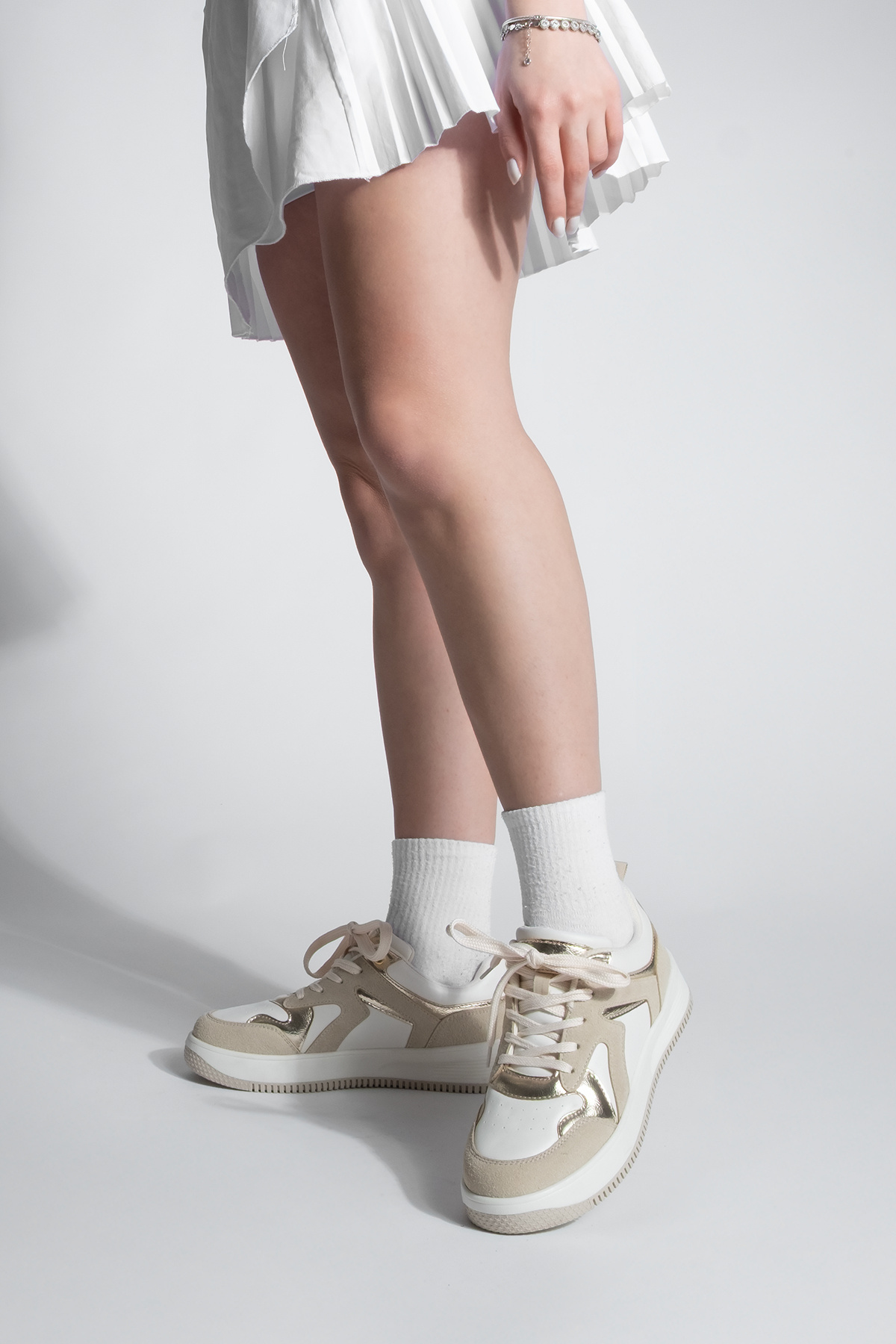 Marjin-Γυναικείο Sneaker με ψηλή σόλα - Aryan Gold 4