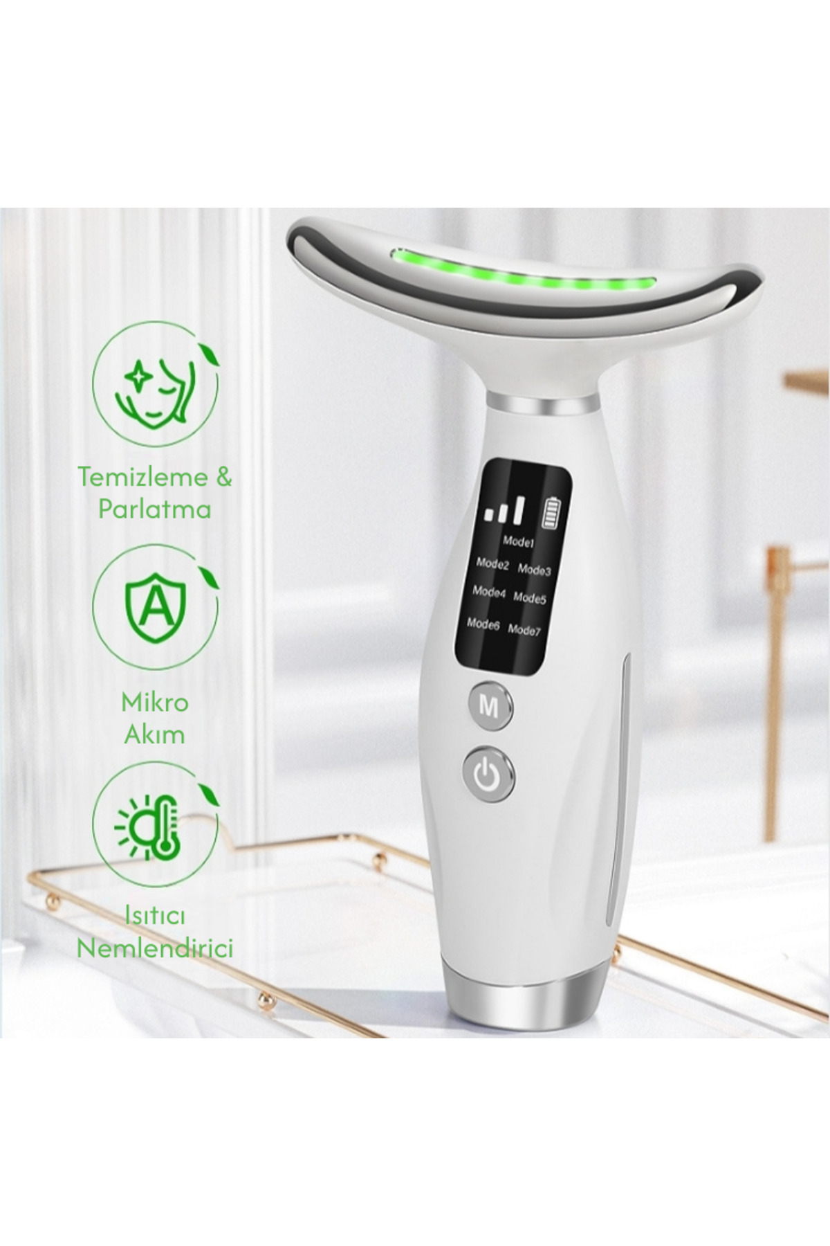 Enshall Yeni LCD Göstergeli 7 modlu Yüz ve Boyun Sıkıştırma Cihazı Auhma