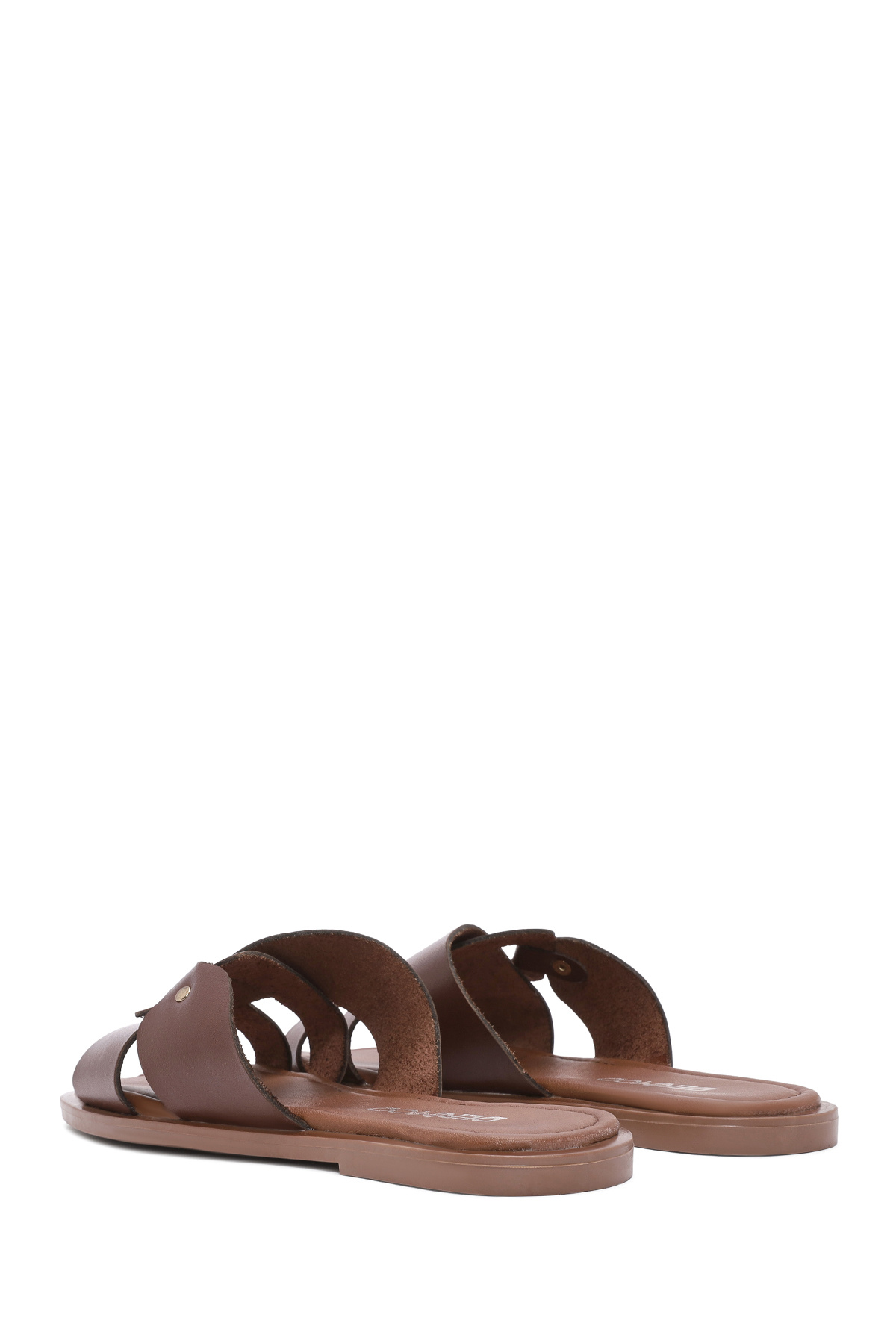 Derimod-Women's Brown Leather Slippers 25Sfd 332918 5