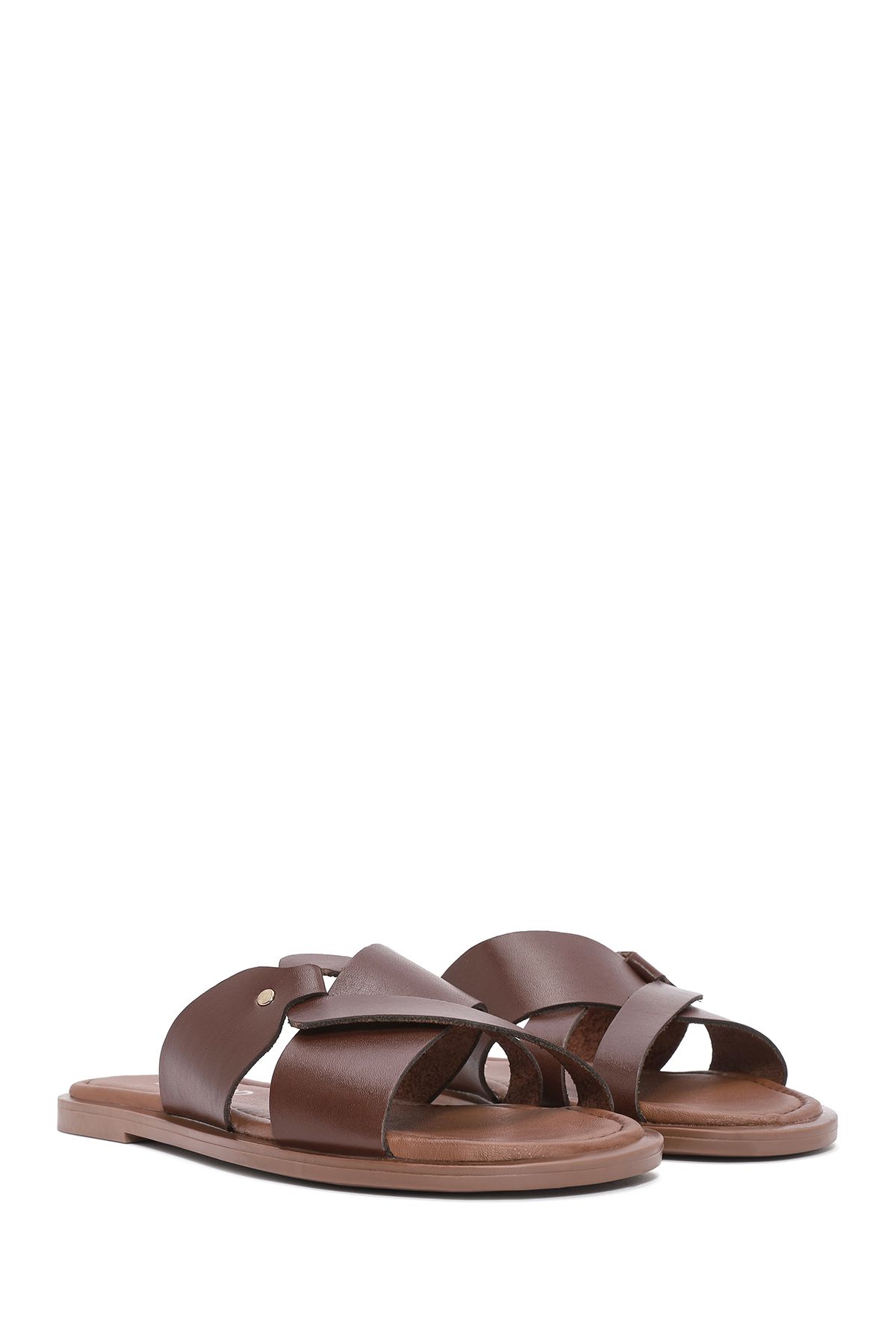 Derimod-Women's Brown Leather Slippers 25Sfd 332918 3